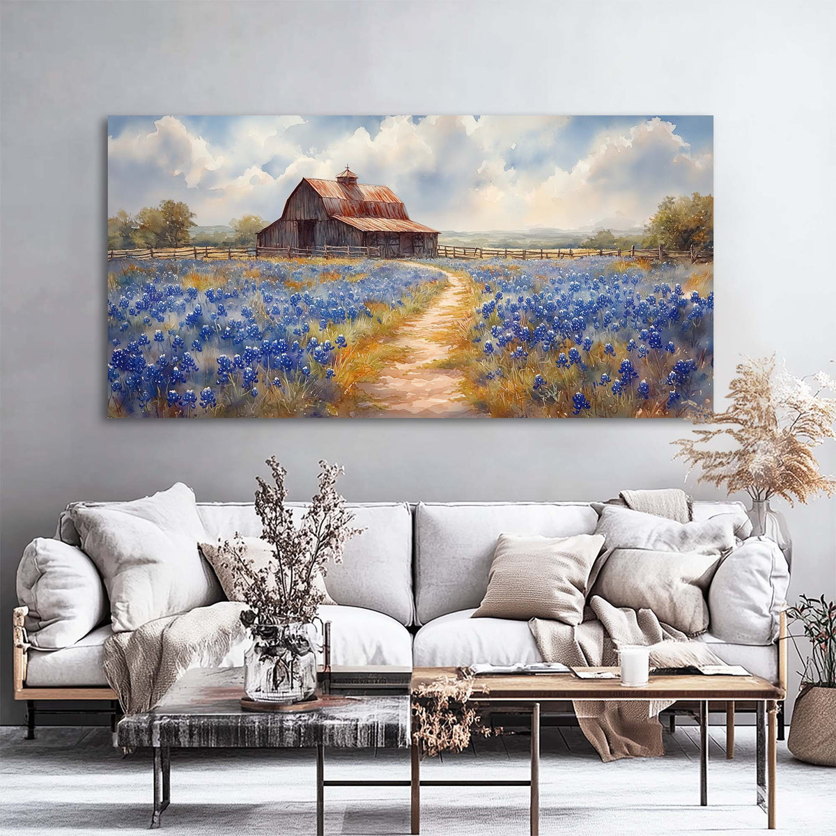 Khaki Country Nature Canvas Wall Art for Living Room Prints Artwork Bedroom Office Decor
