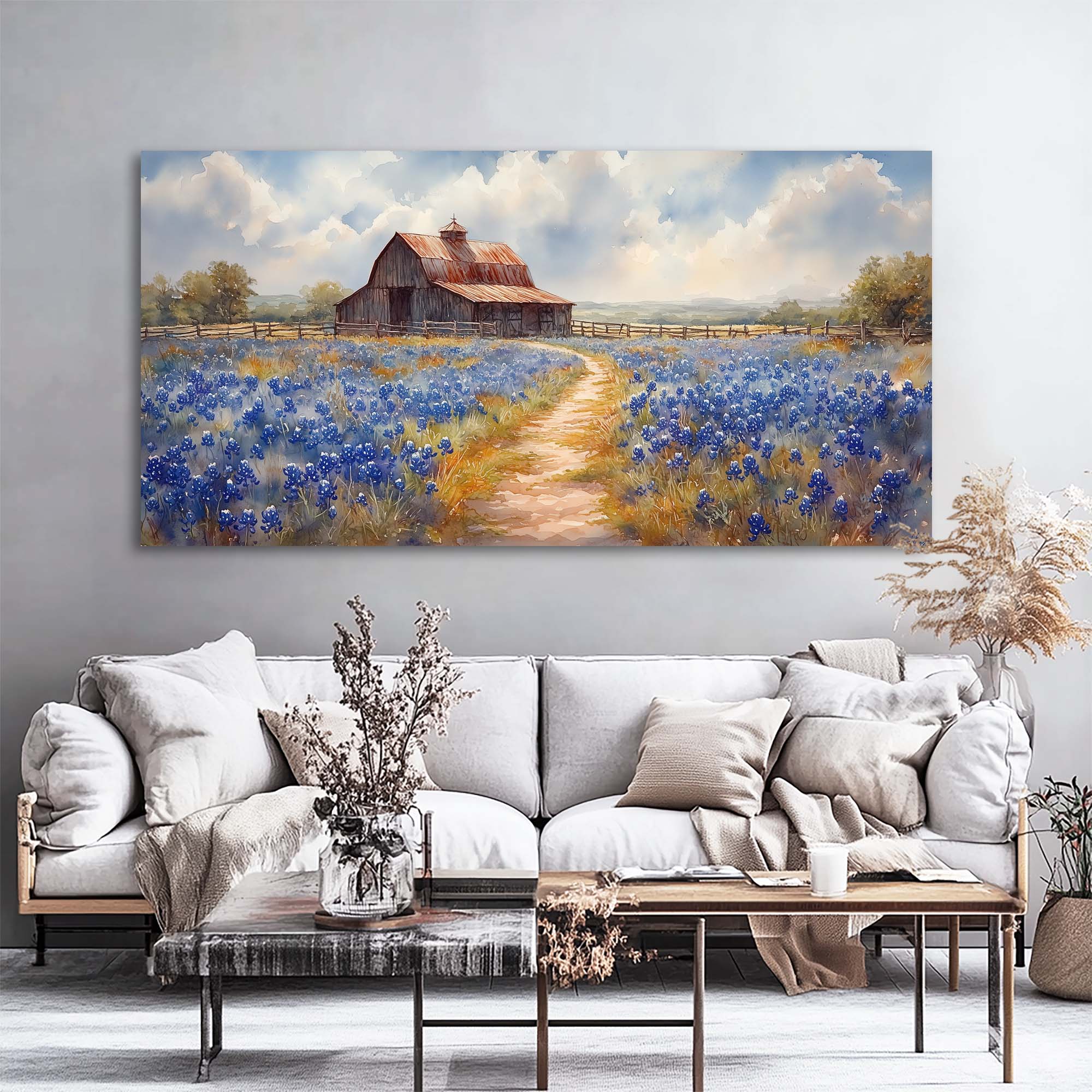 Khaki Country Nature Canvas Wall Art for Living Room Prints Artwork Bedroom Office Decor