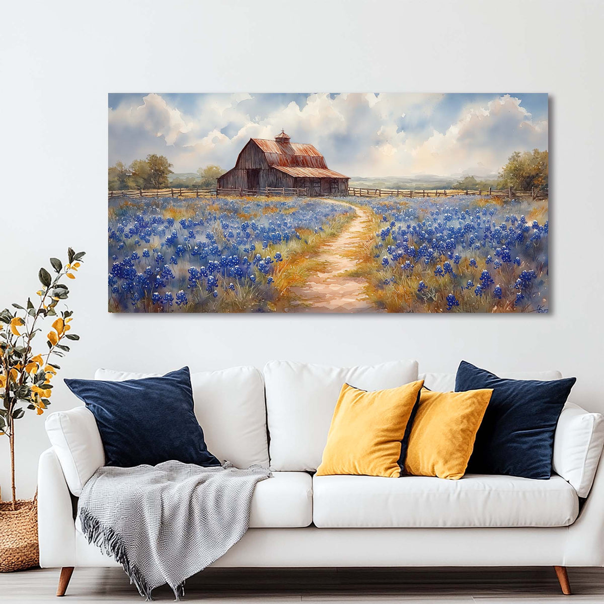 Khaki Country Nature Canvas Wall Art for Living Room Prints Artwork Bedroom Office Decor