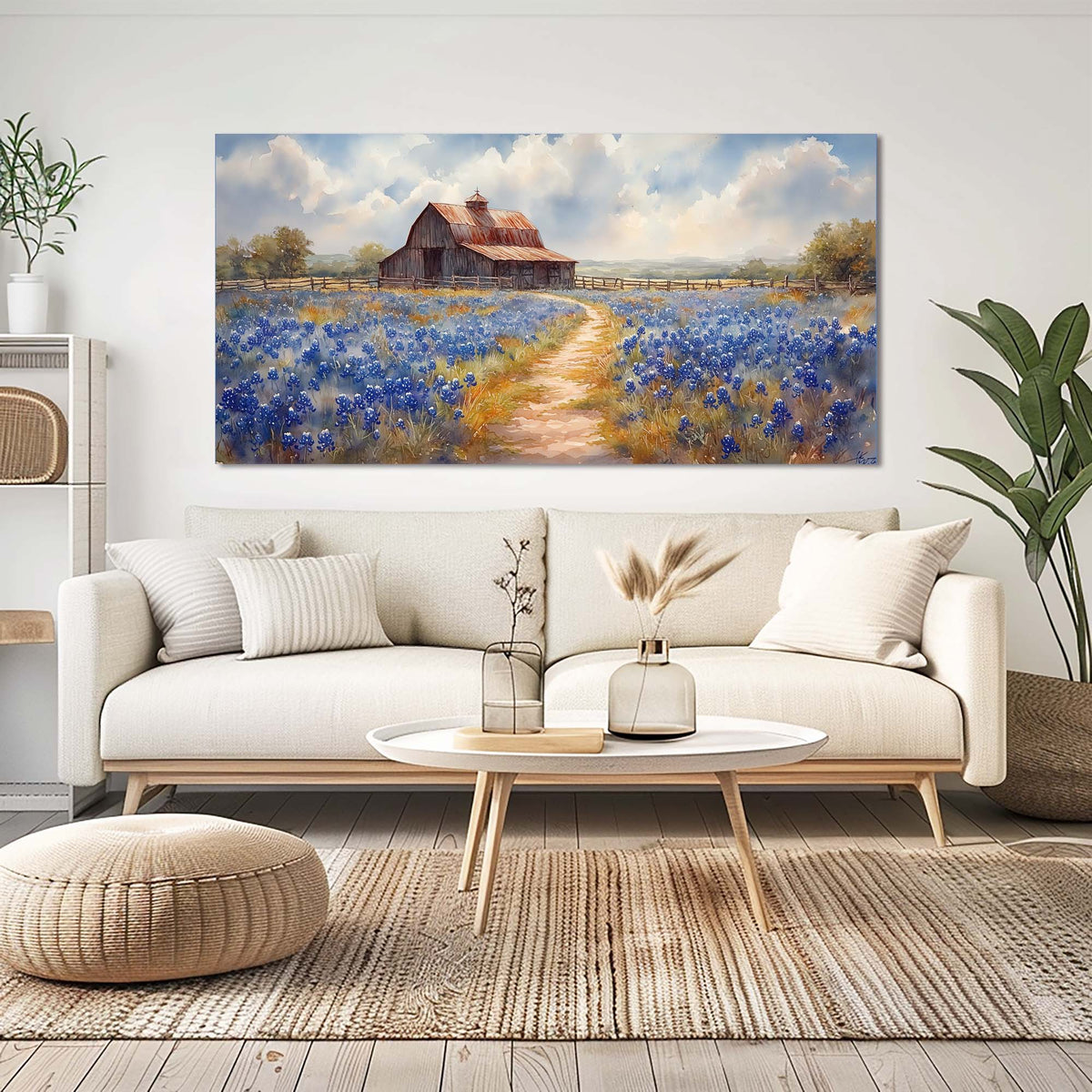 Khaki Country Nature Canvas Wall Art for Living Room Prints Artwork Bedroom Office Decor