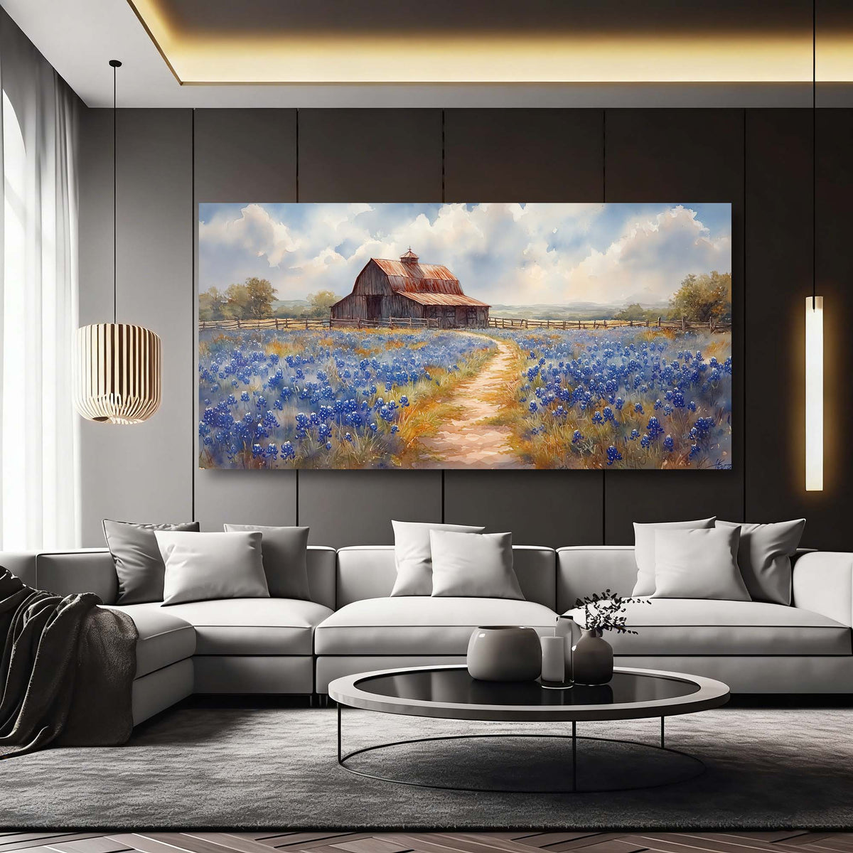 Khaki Country Nature Canvas Wall Art for Living Room Prints Artwork Bedroom Office Decor