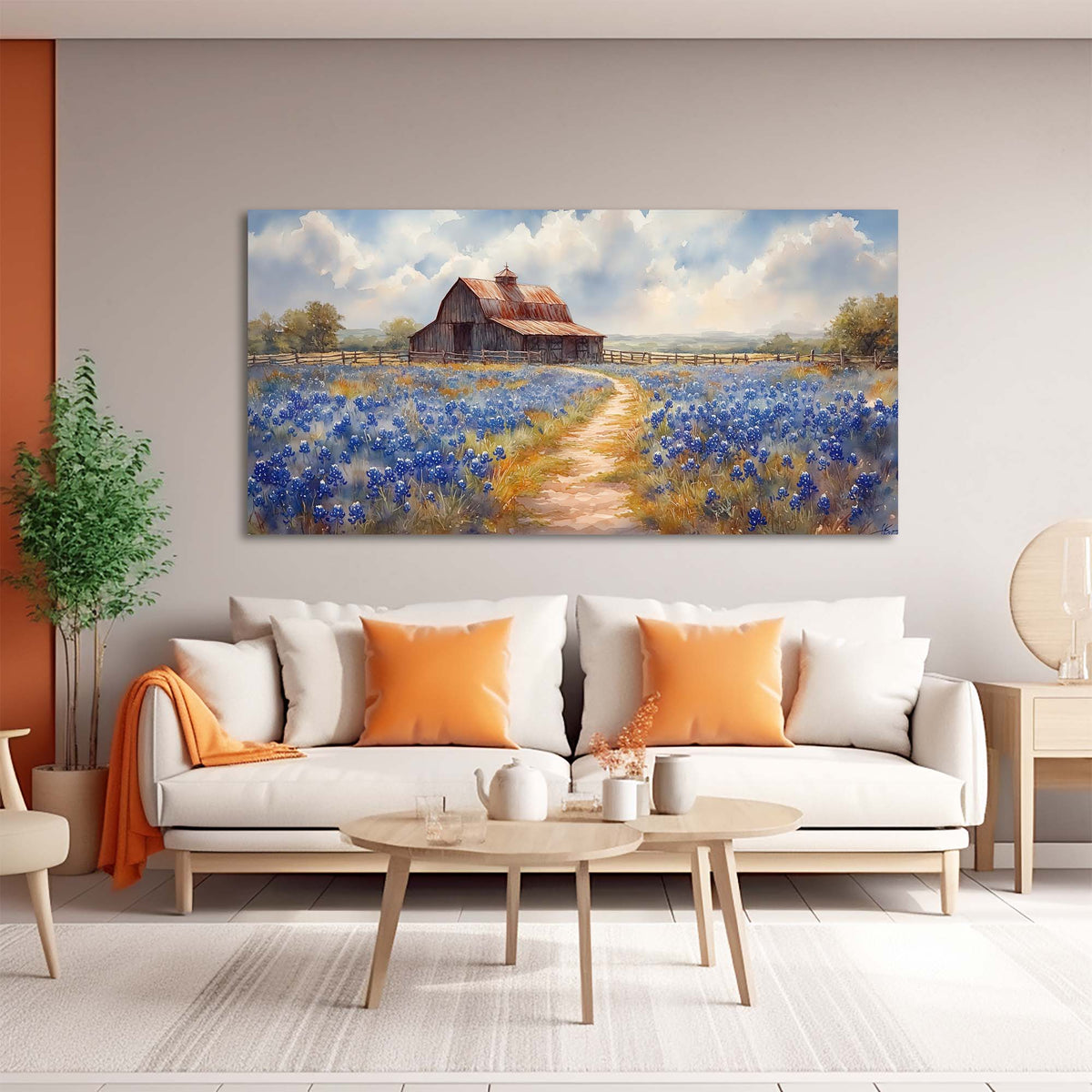 Khaki Country Nature Canvas Wall Art for Living Room Prints Artwork Bedroom Office Decor