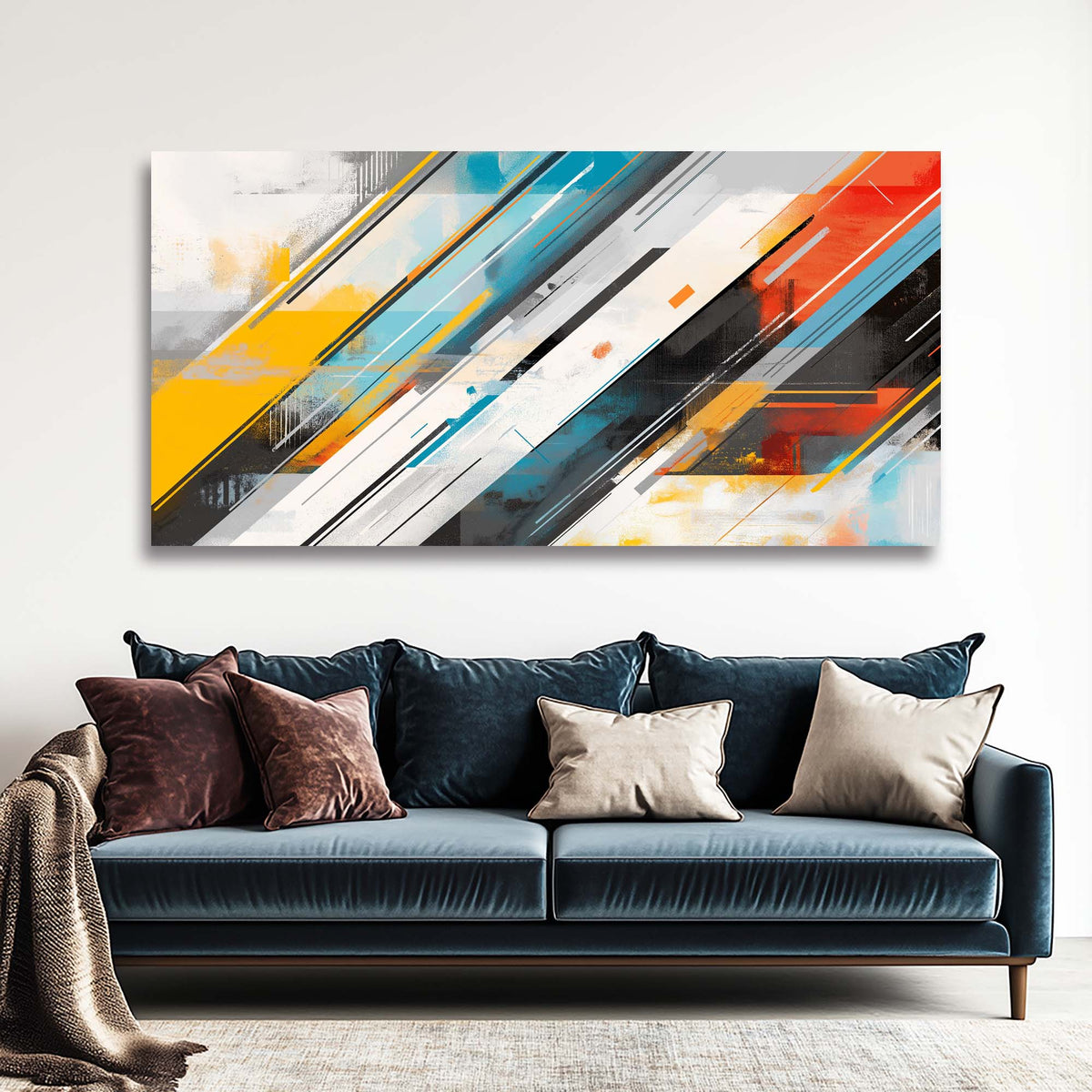 Black Black and White Abstract Wall Art Modern Canvas Painting Prints Artwork Office Hallway Bedroom Living Room Decor
