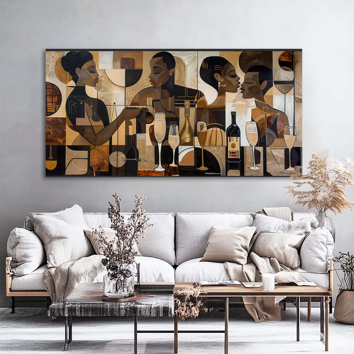Black Black and White Abstract Wall Art for Living Room Canvas Painting Prints Artwork Family Bedroom Office Decor