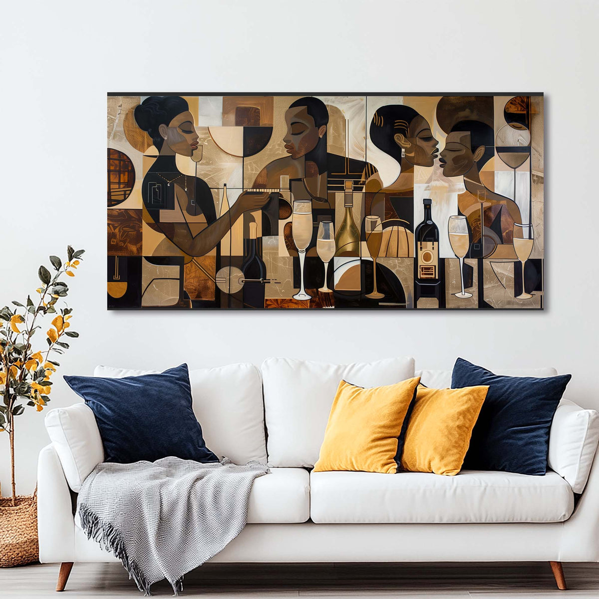 Black Black and White Abstract Wall Art for Living Room Canvas Painting Prints Artwork Family Bedroom Office Decor