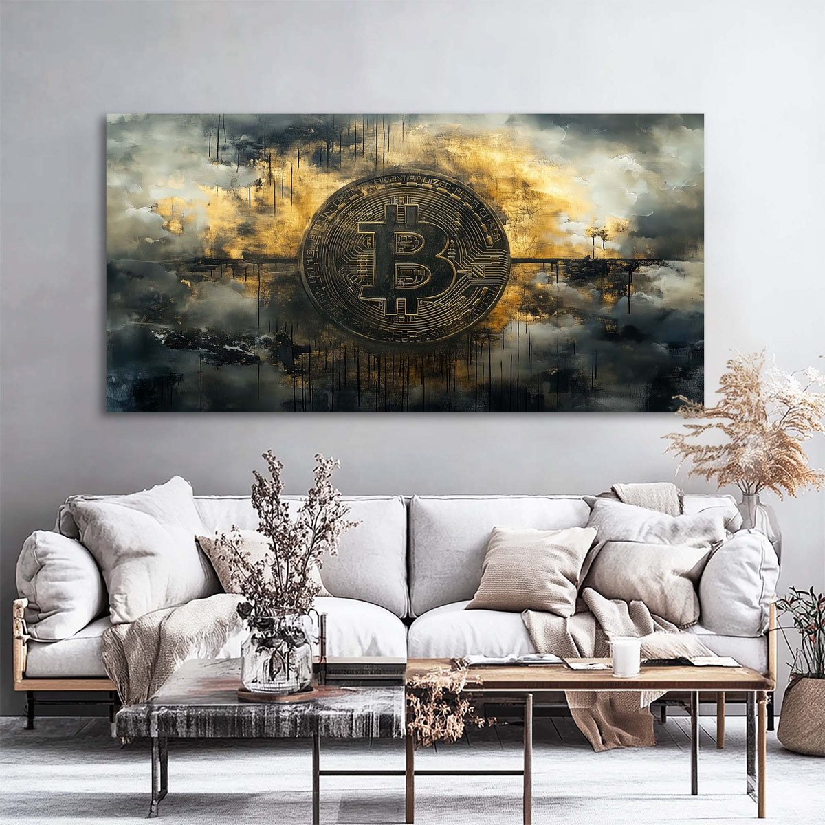 White Nature Wall Art for Living Room Canvas Painting Prints Art Deco Artwork Office Bedroom Decor
