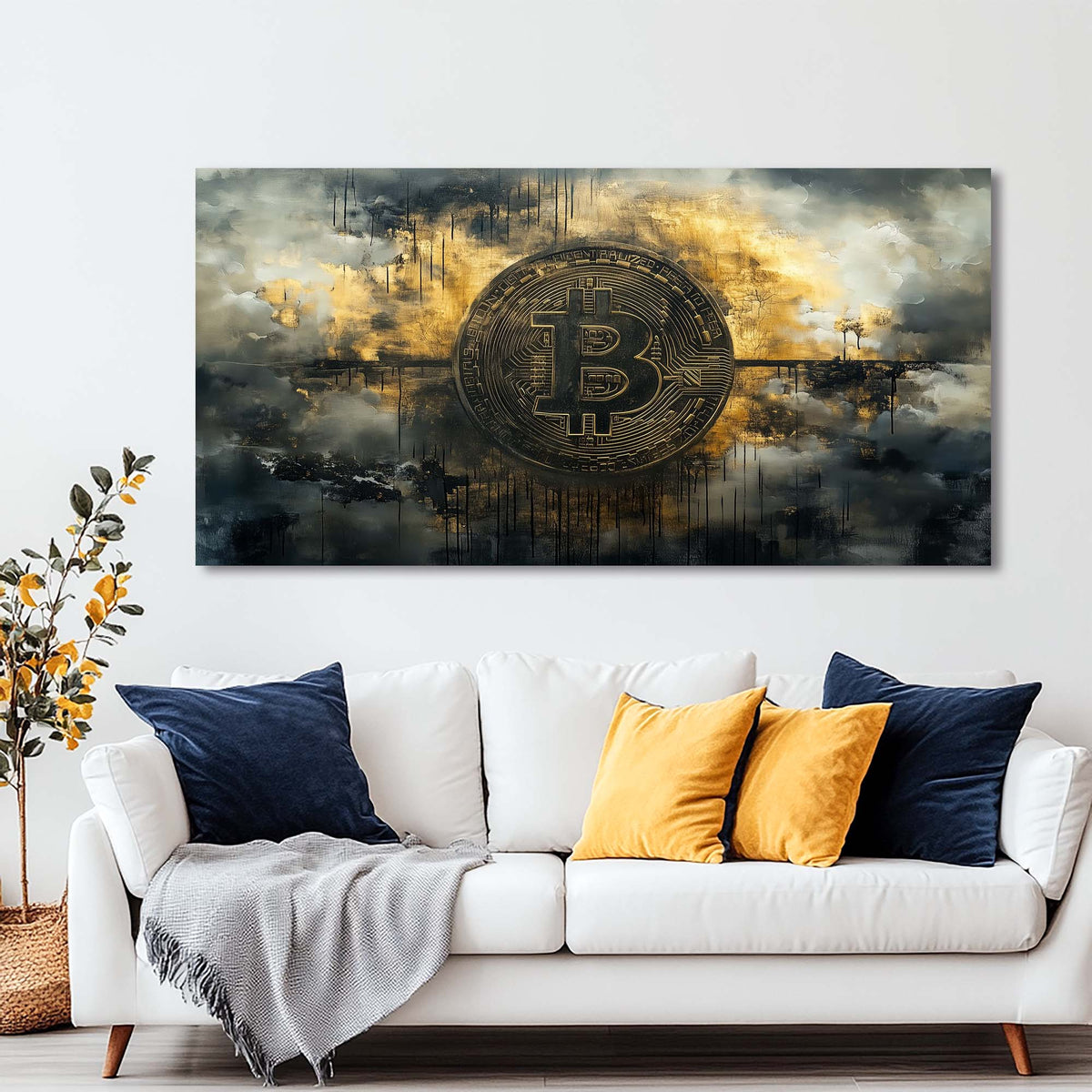 White Nature Wall Art for Living Room Canvas Painting Prints Art Deco Artwork Office Bedroom Decor