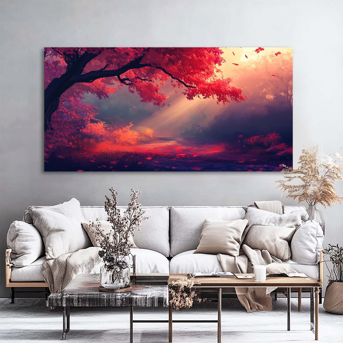 Orange Mysterious Nature Wall Art Modern Canvas Painting Prints Artwork Office Hallway Bedroom Living Room Decor