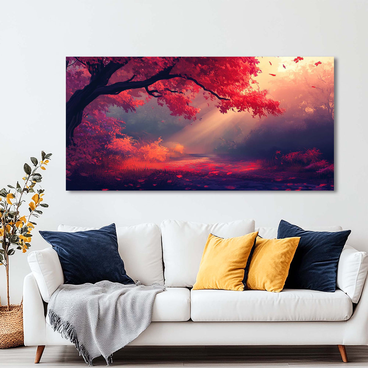 Orange Mysterious Nature Wall Art Modern Canvas Painting Prints Artwork Office Hallway Bedroom Living Room Decor