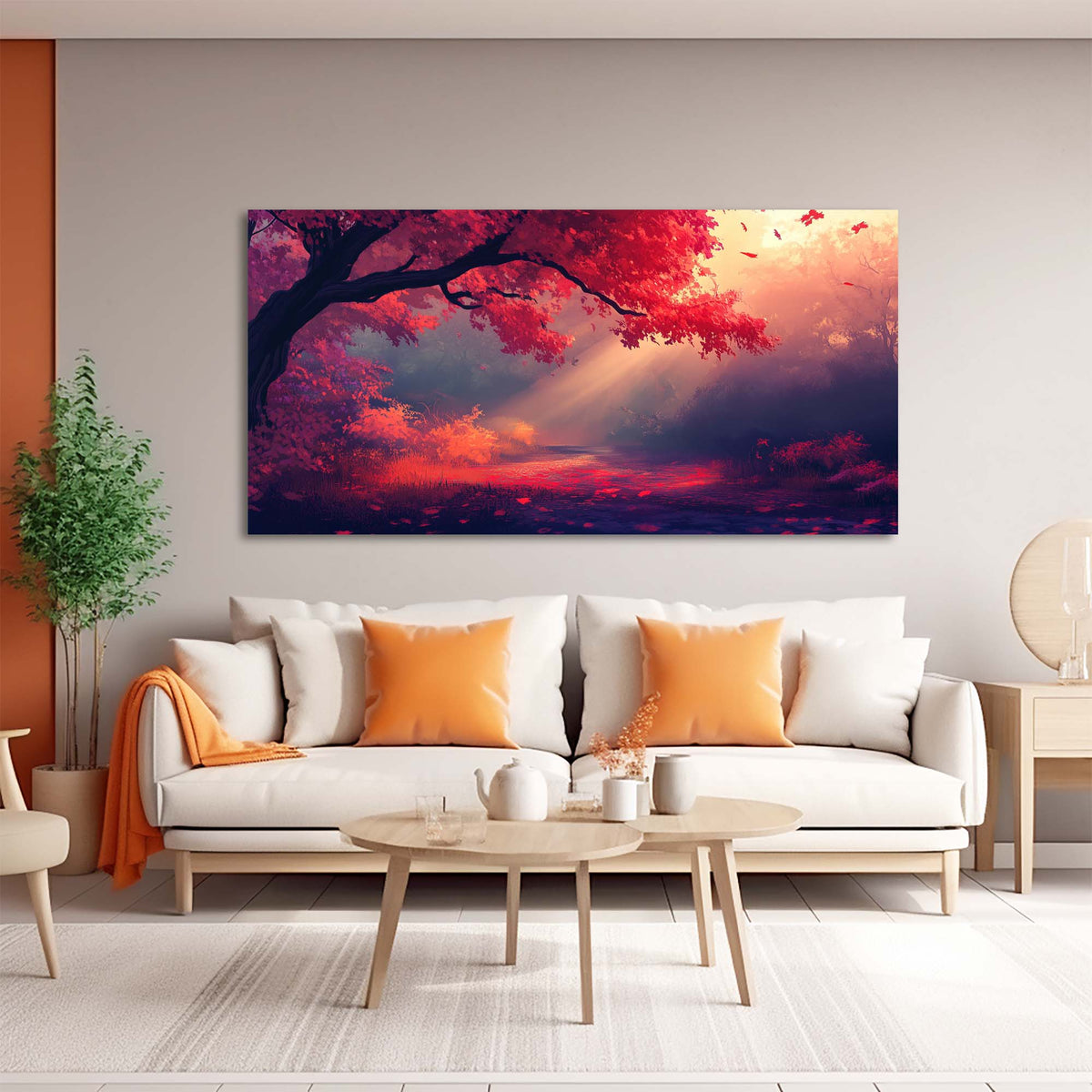 Orange Mysterious Nature Wall Art Modern Canvas Painting Prints Artwork Office Hallway Bedroom Living Room Decor