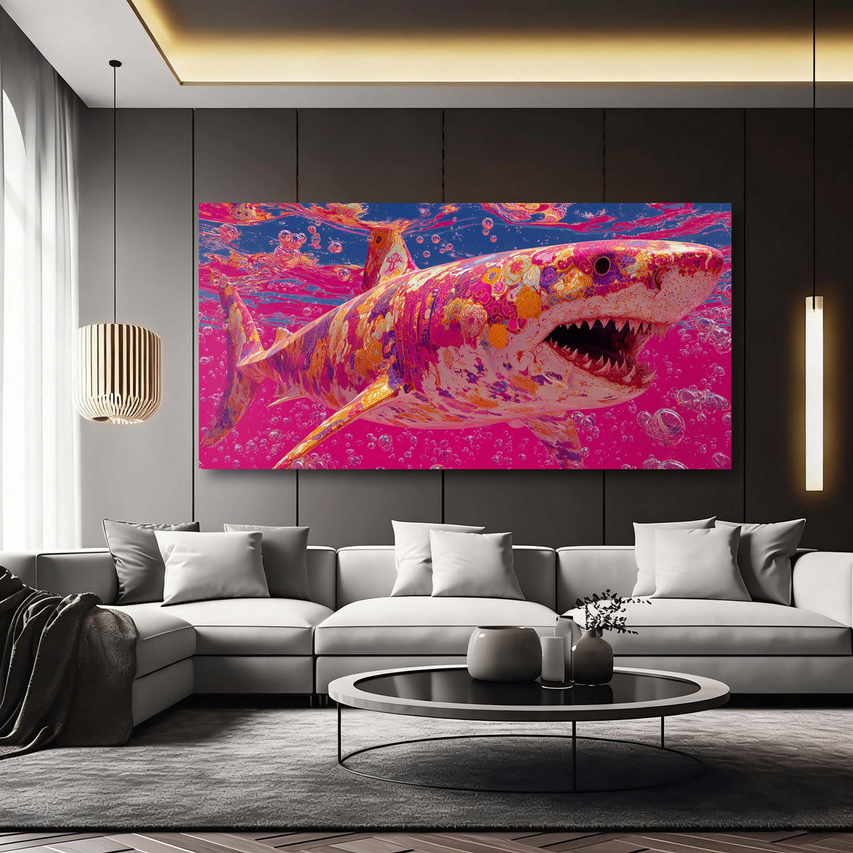 Pink Black and White Abstract Wall Art Canvas Painting Prints Artwor Office Bedroom Living Room Decor