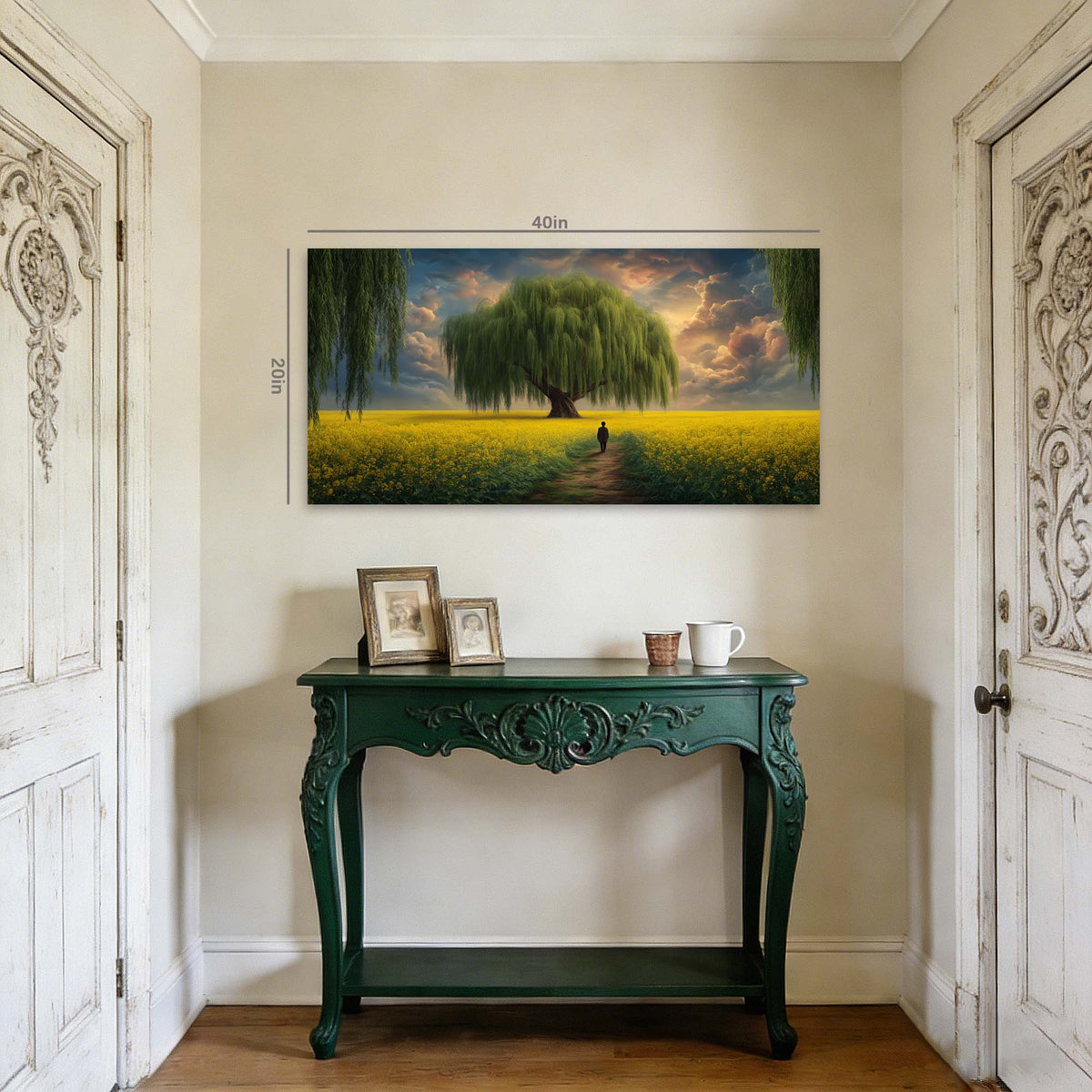 Yellow Mysterious Horror Canvas Wall Art for Living Room Prints Artwork Bedroom Office Decor