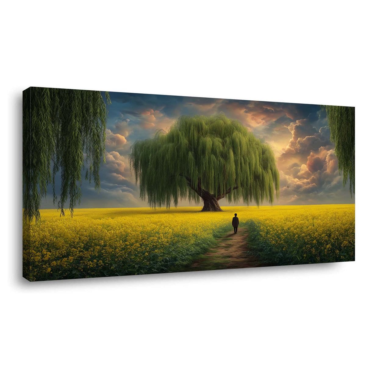 Yellow Mysterious Horror Canvas Wall Art for Living Room Prints Artwork Bedroom Office Decor