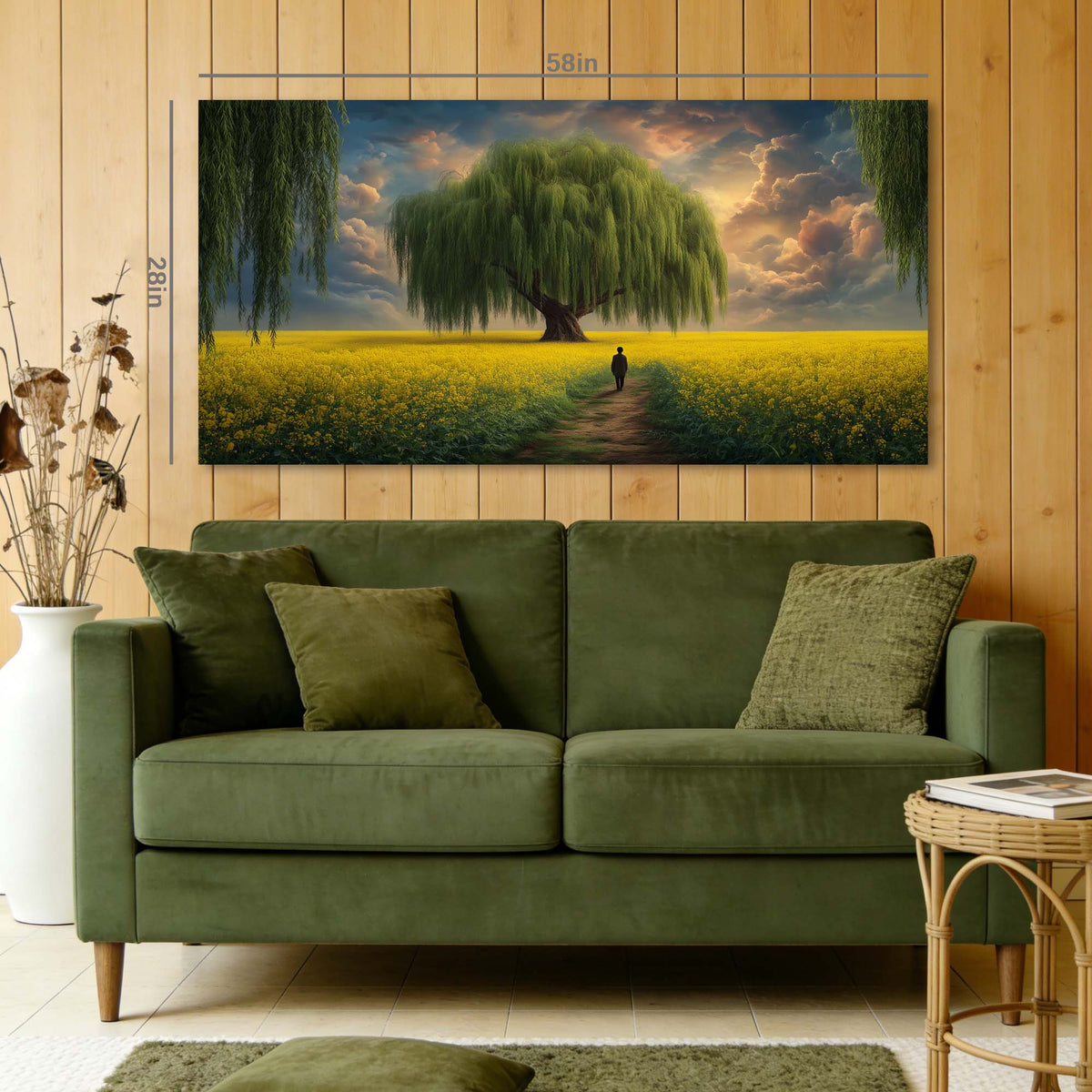Yellow Mysterious Horror Canvas Wall Art for Living Room Prints Artwork Bedroom Office Decor