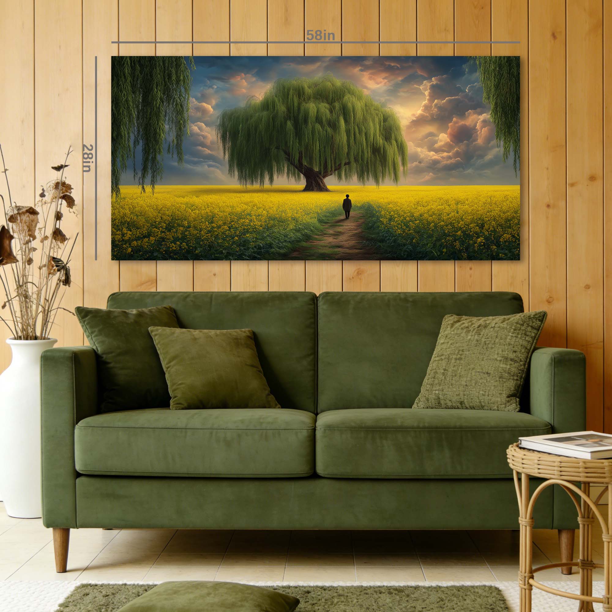 Yellow Mysterious Horror Canvas Wall Art for Living Room Prints Artwork Bedroom Office Decor
