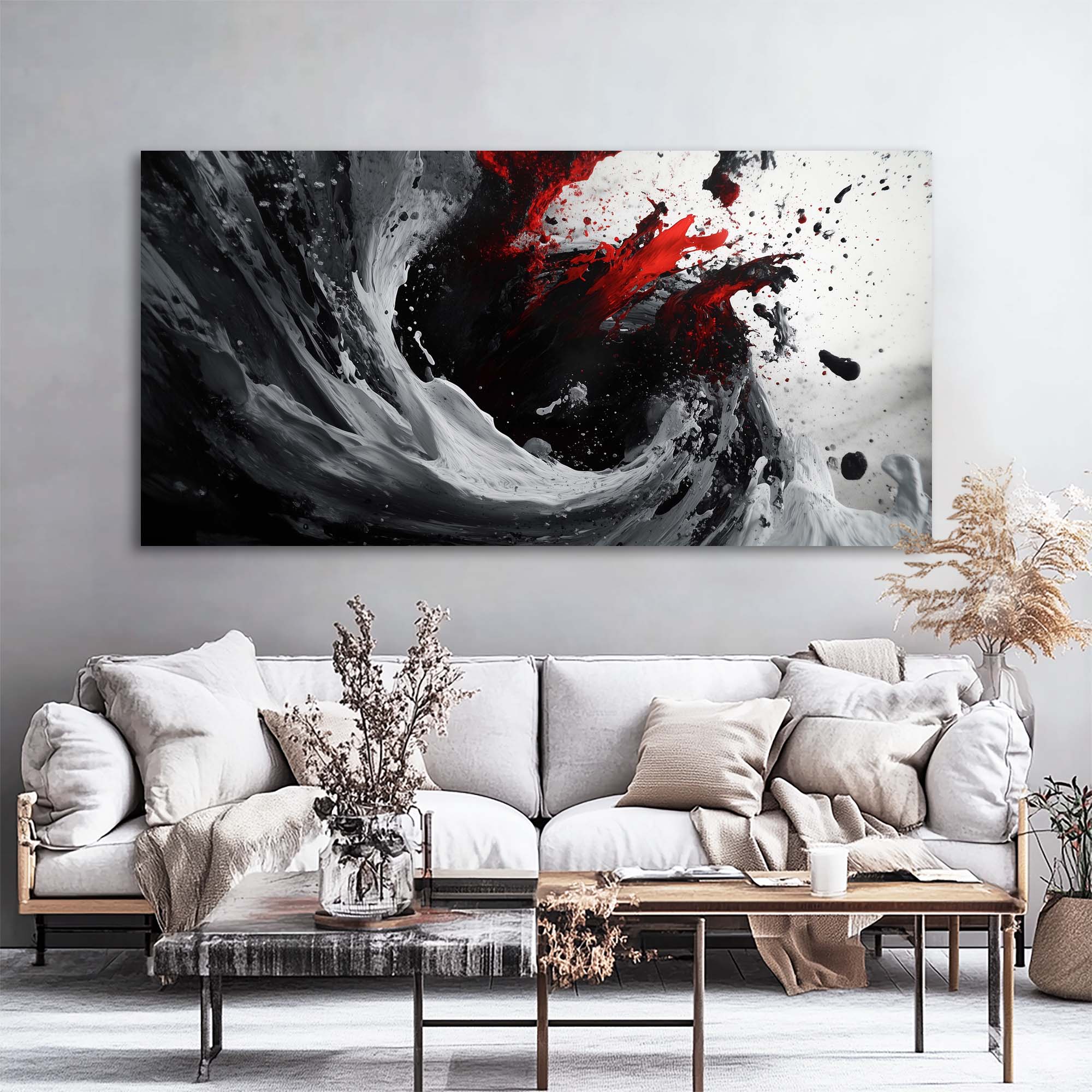 Black Abstract Wall Art for Living Room Canvas Painting Prints Art Deco Artwork Office Bedroom Decor
