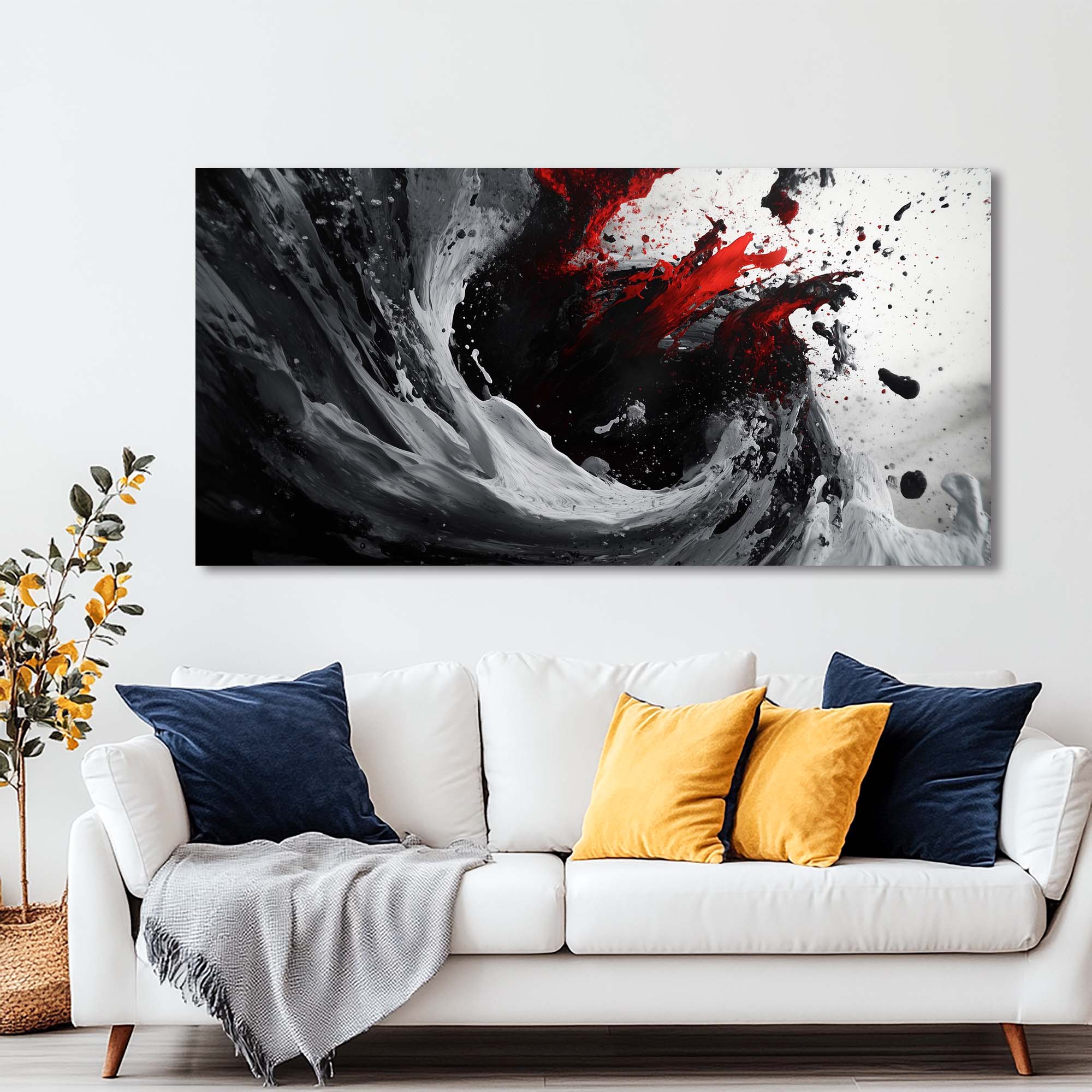 Black Abstract Wall Art for Living Room Canvas Painting Prints Art Deco Artwork Office Bedroom Decor