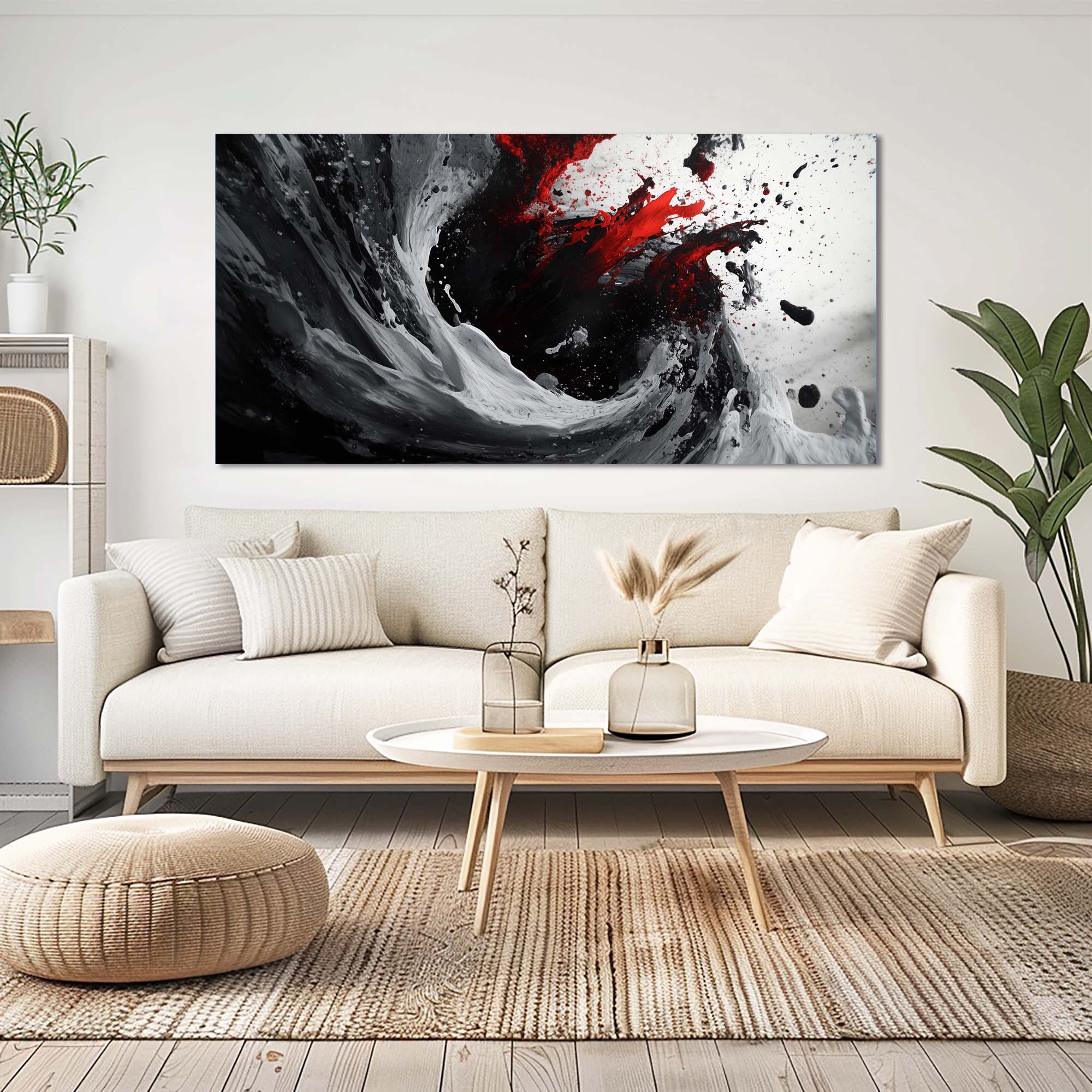 Black Abstract Wall Art for Living Room Canvas Painting Prints Art Deco Artwork Office Bedroom Decor