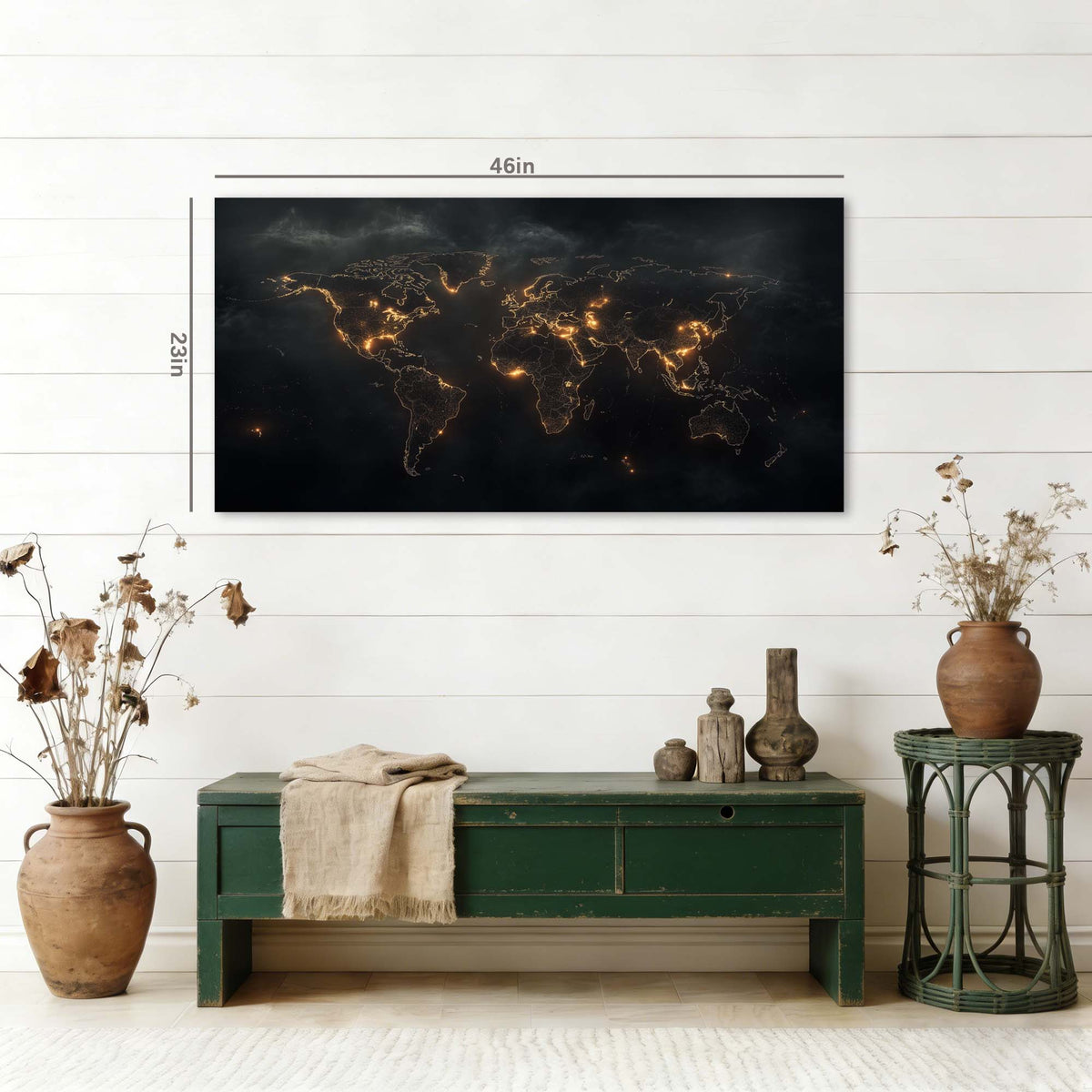 Gold Urban Maps Canvas Wall Art for Living Room Prints Artwork Bedroom Office Decor