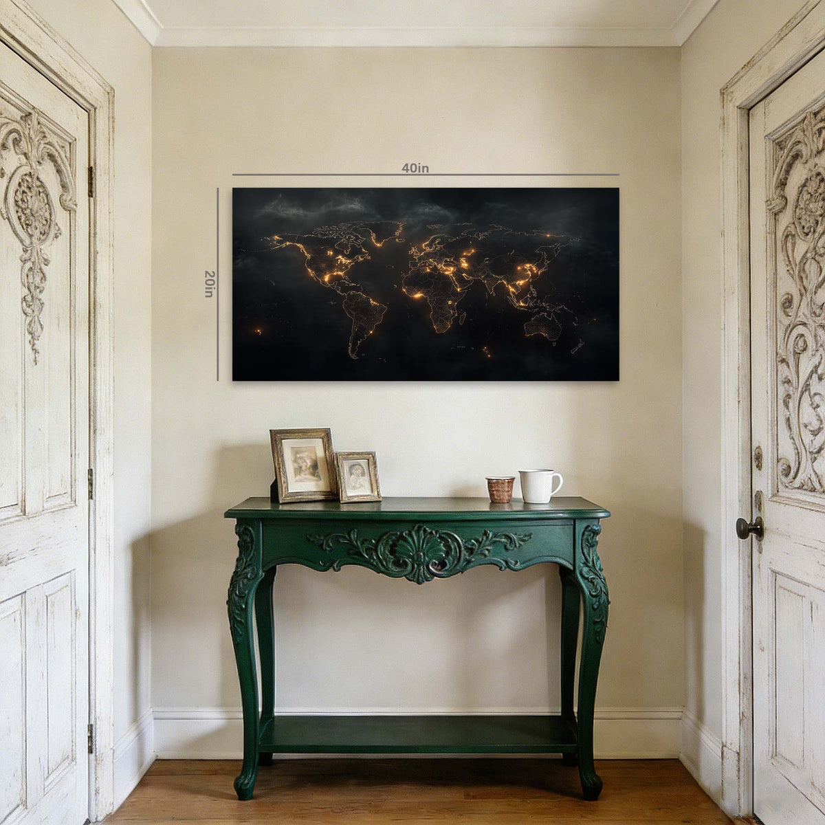 Gold Urban Maps Canvas Wall Art for Living Room Prints Artwork Bedroom Office Decor