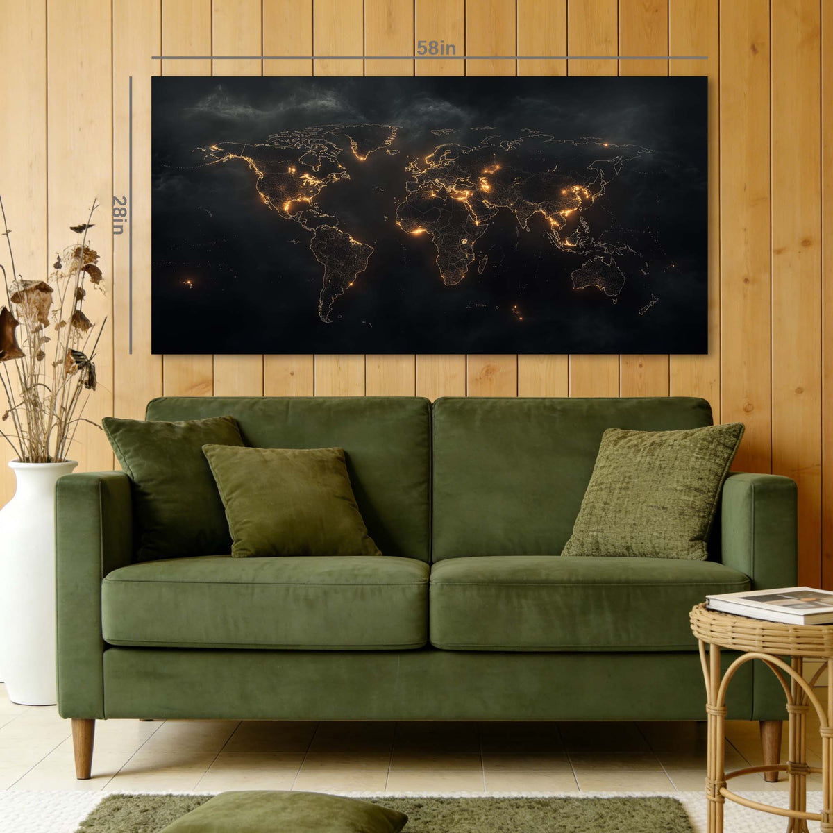 Gold Urban Maps Canvas Wall Art for Living Room Prints Artwork Bedroom Office Decor