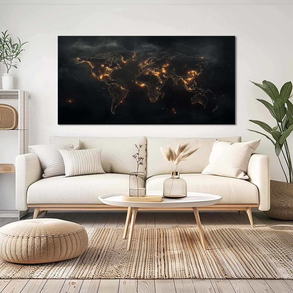 Gold Urban Maps Canvas Wall Art for Living Room Prints Artwork Bedroom Office Decor