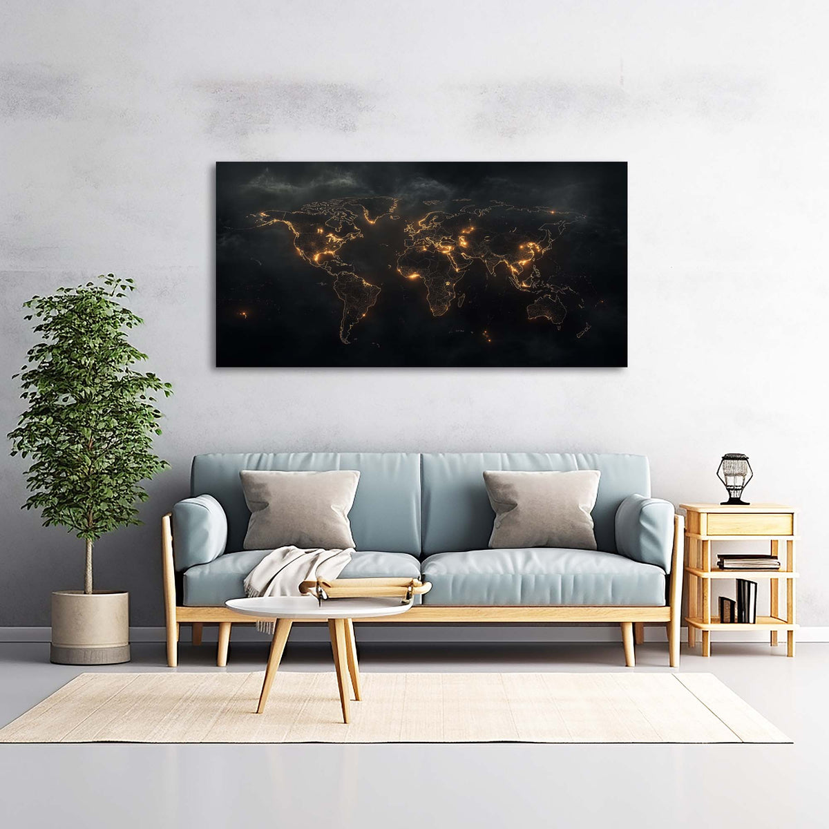 Gold Urban Maps Canvas Wall Art for Living Room Prints Artwork Bedroom Office Decor