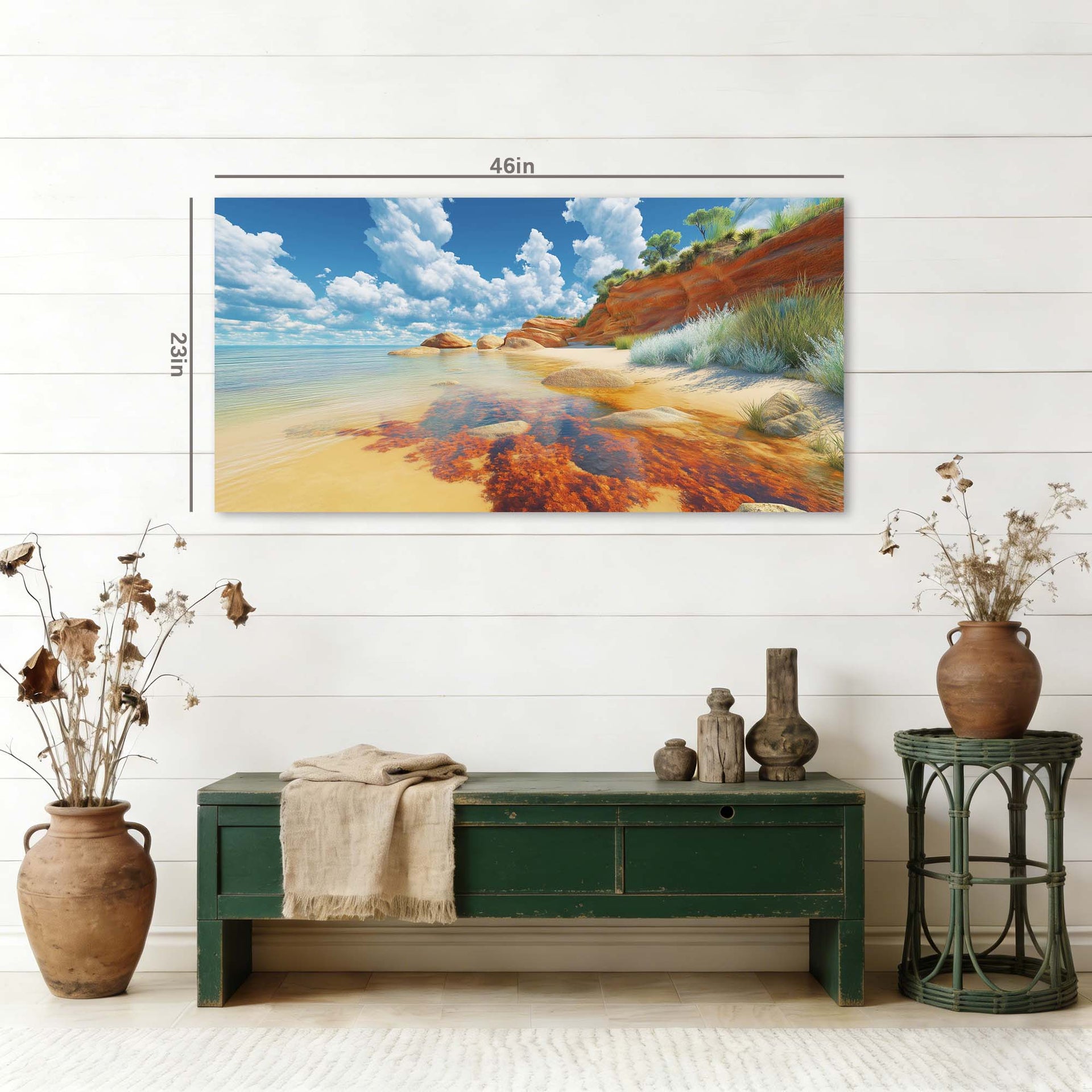 White Coastal Nature Wall Art Modern Canvas Painting Prints Artwork Office Hallway Bedroom Living Room Decor