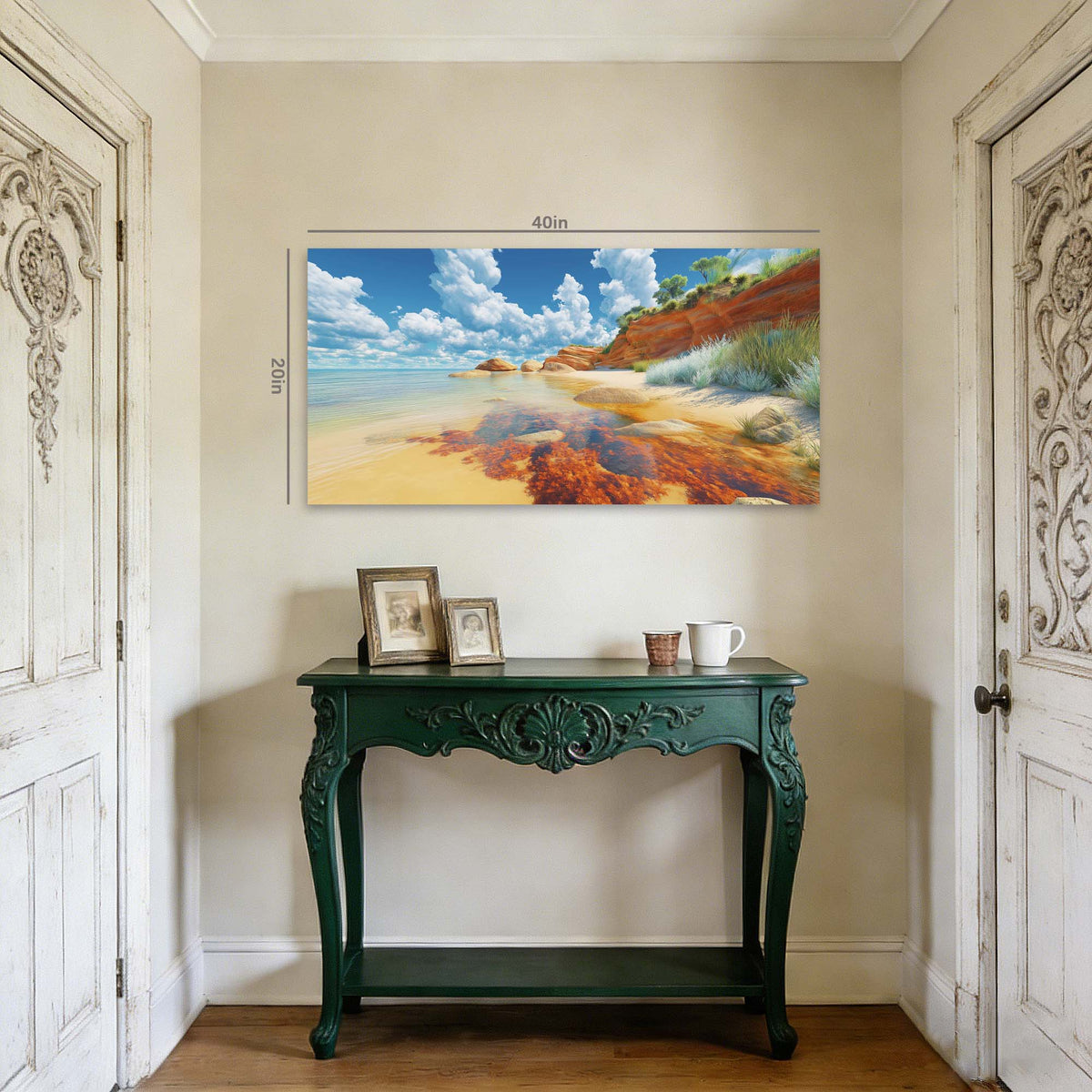 White Coastal Nature Wall Art Modern Canvas Painting Prints Artwork Office Hallway Bedroom Living Room Decor
