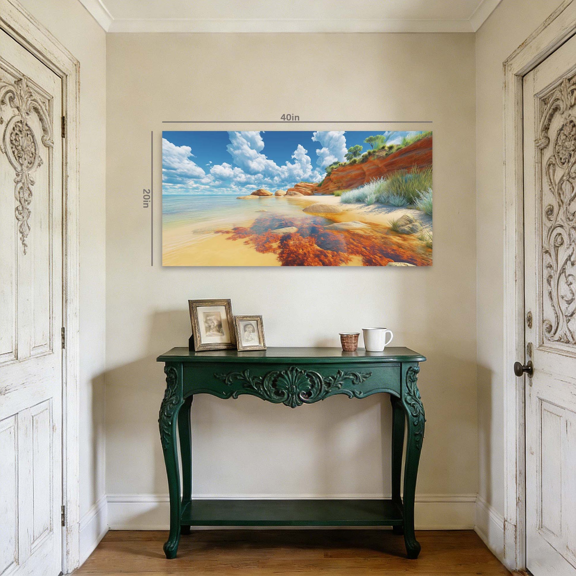 White Coastal Nature Wall Art Modern Canvas Painting Prints Artwork Office Hallway Bedroom Living Room Decor