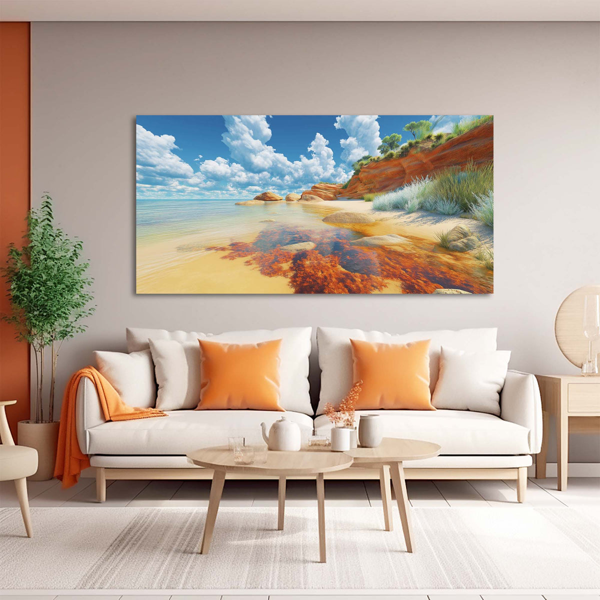 White Coastal Nature Wall Art Modern Canvas Painting Prints Artwork Office Hallway Bedroom Living Room Decor