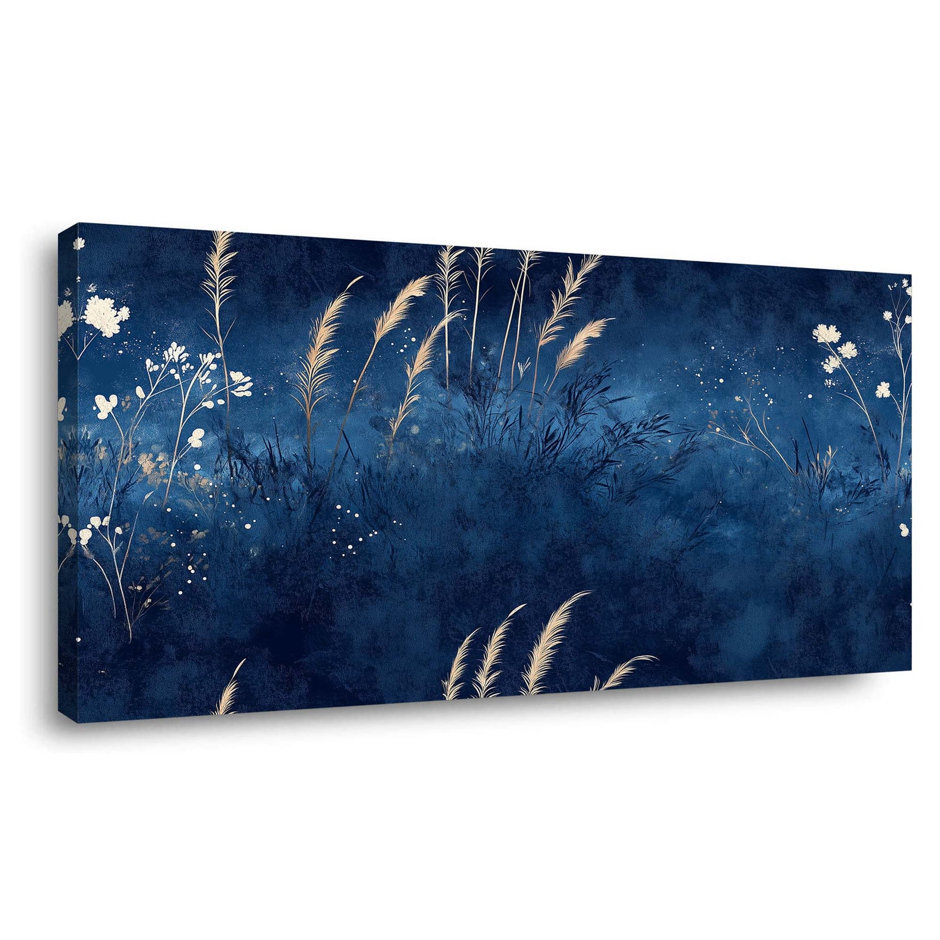 Navy Blue Mysterious Nature Wall Art Modern Canvas Painting Prints Artwork Office Hallway Bedroom Living Room Decor