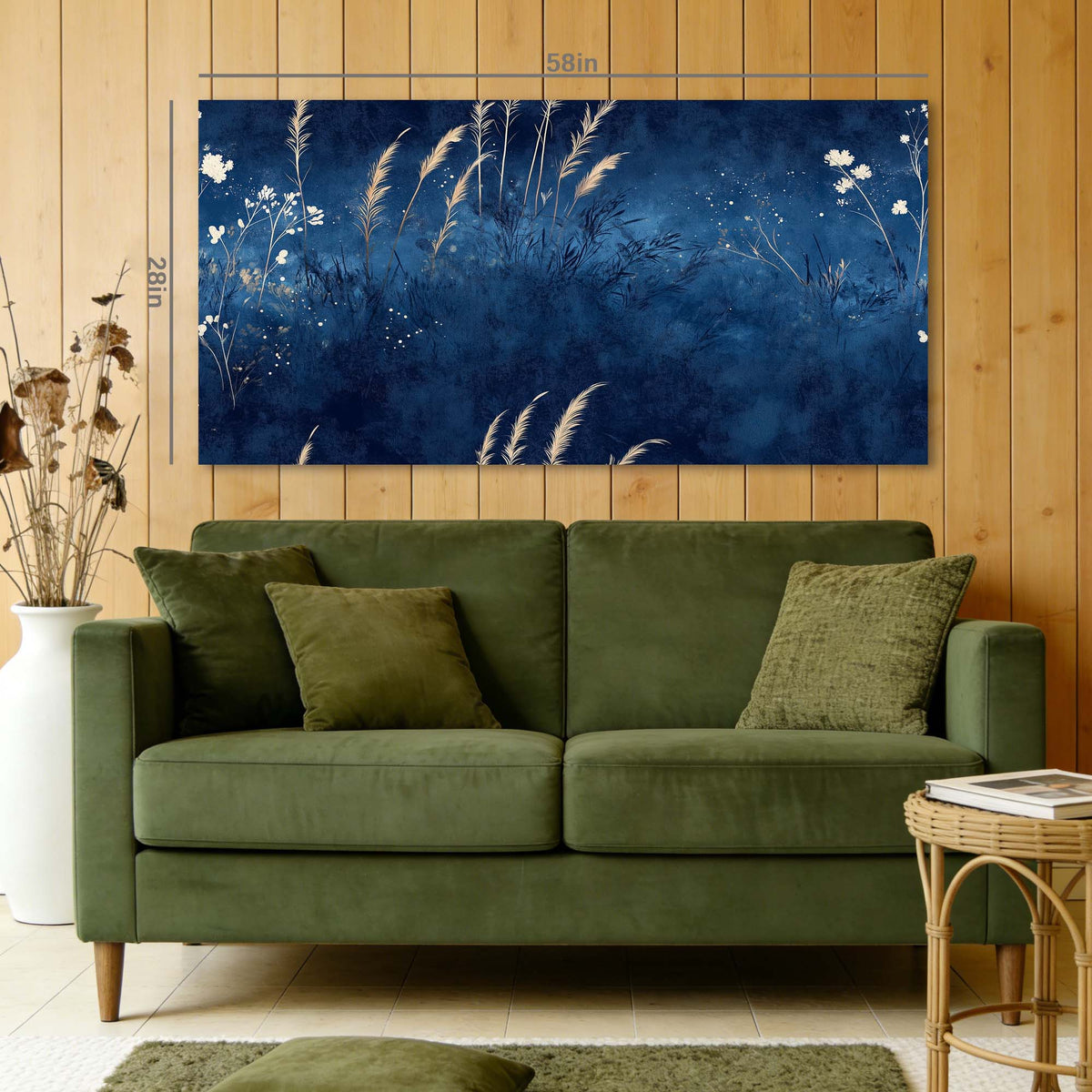 Navy Blue Mysterious Nature Wall Art Modern Canvas Painting Prints Artwork Office Hallway Bedroom Living Room Decor