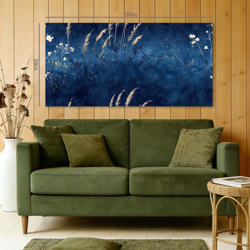 Navy Blue Mysterious Nature Wall Art Modern Canvas Painting Prints Artwork Office Hallway Bedroom Living Room Decor