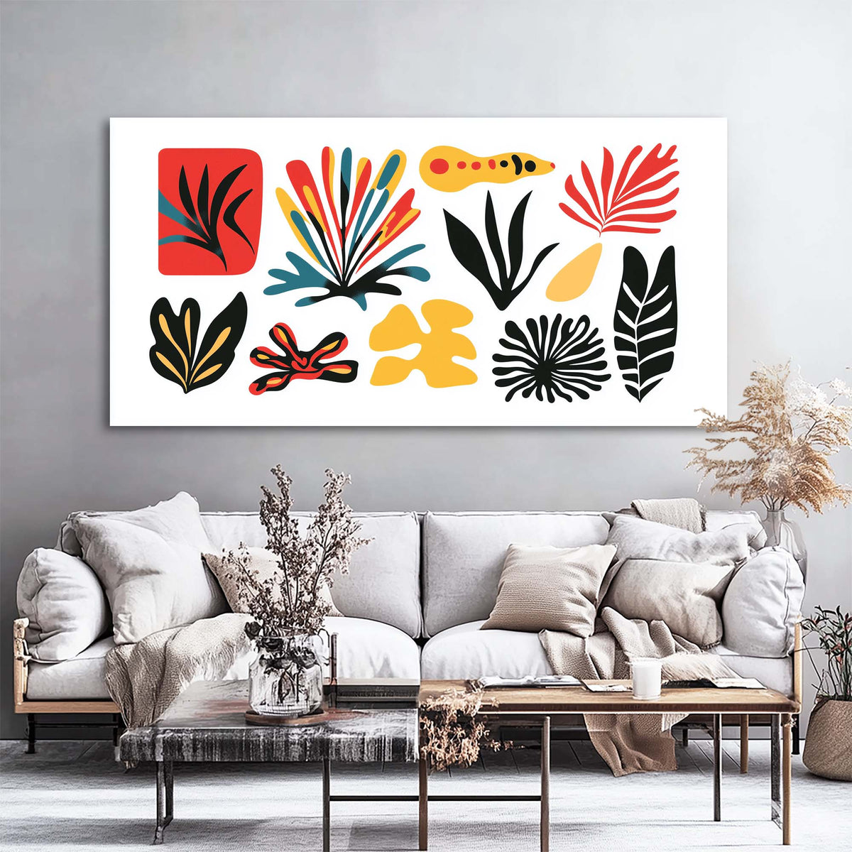 Blue Abstract Nature Wall Art for Living Room Canvas Painting Prints Artwork Family Bedroom Office Decor