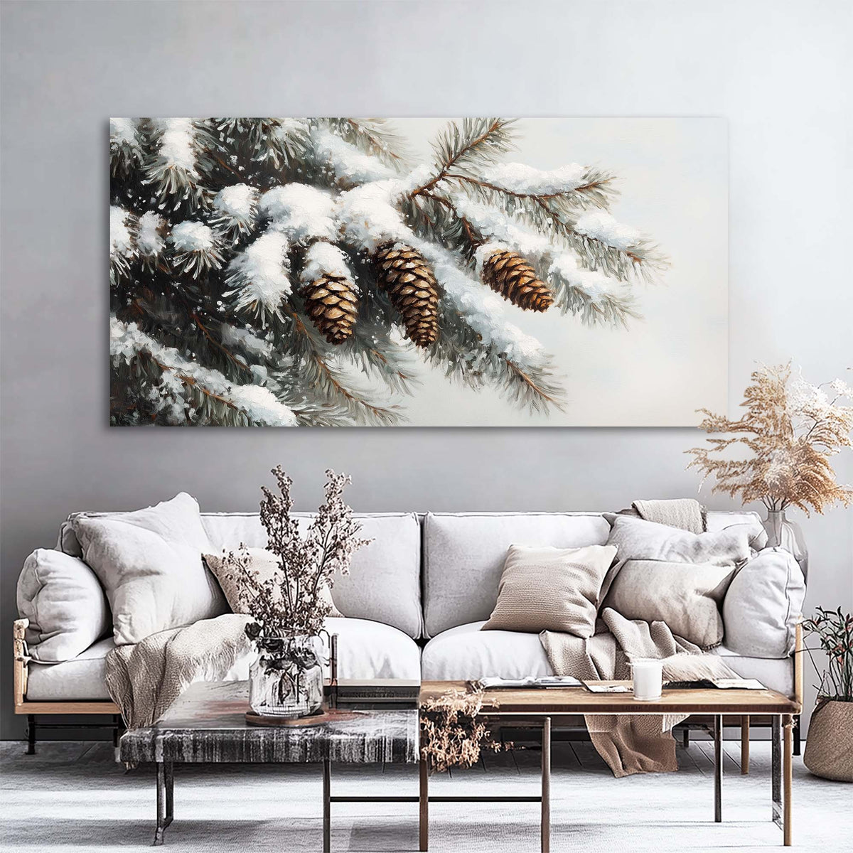 White Wildlife Nature Wall Art for Living Room Canvas Painting Prints Artwork Family Bedroom Office Decor