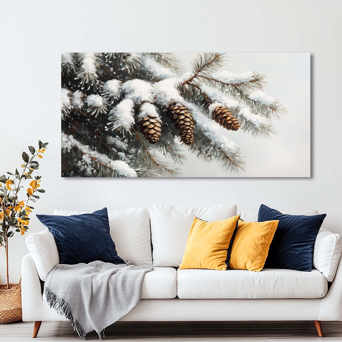 White Wildlife Nature Wall Art for Living Room Canvas Painting Prints Artwork Family Bedroom Office Decor