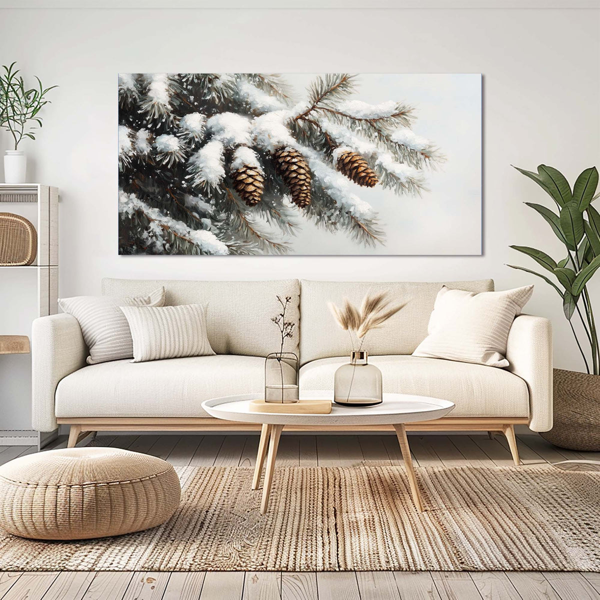 White Wildlife Nature Wall Art for Living Room Canvas Painting Prints Artwork Family Bedroom Office Decor