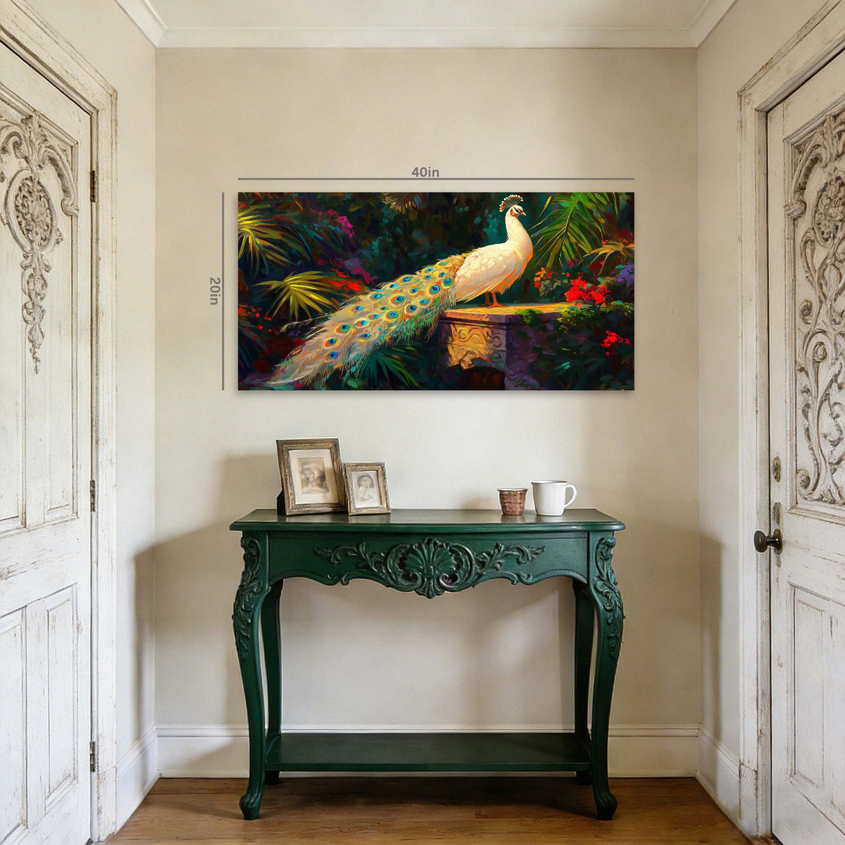 Green Tropical Floral Wall Art for Living Room Canvas Painting Prints Artwork Family Bedroom Office Decor