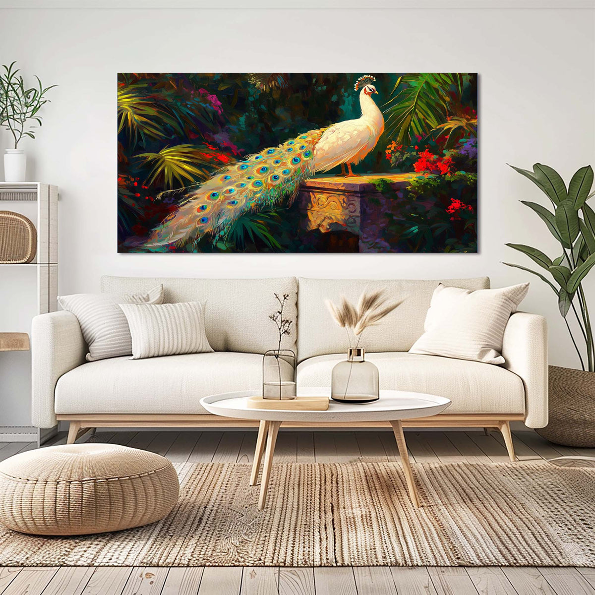 Green Tropical Floral Wall Art for Living Room Canvas Painting Prints Artwork Family Bedroom Office Decor