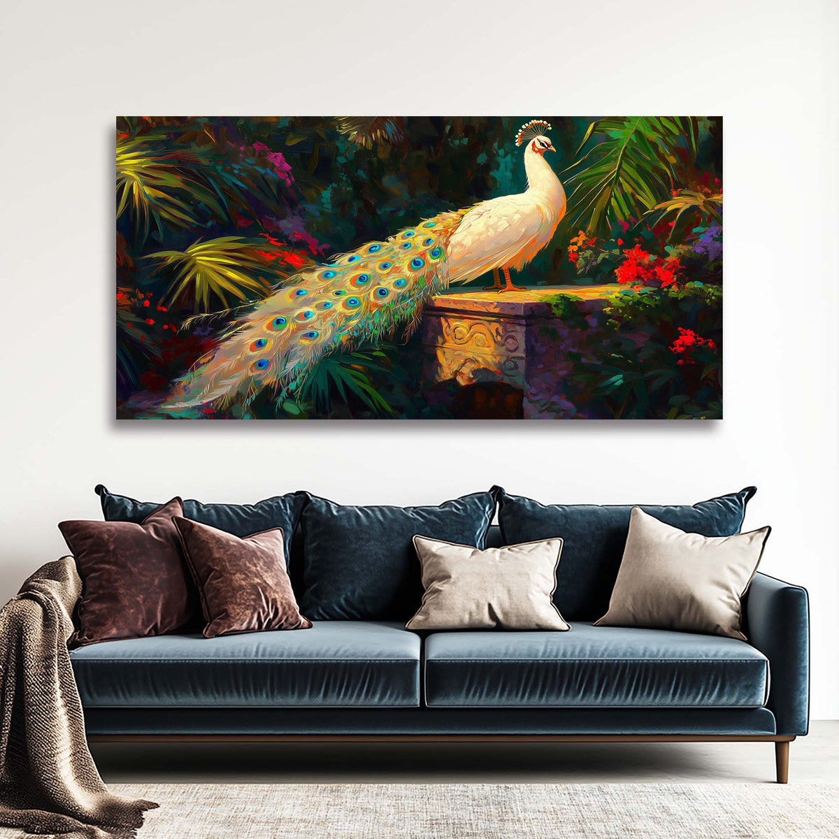 Green Tropical Floral Wall Art for Living Room Canvas Painting Prints Artwork Family Bedroom Office Decor