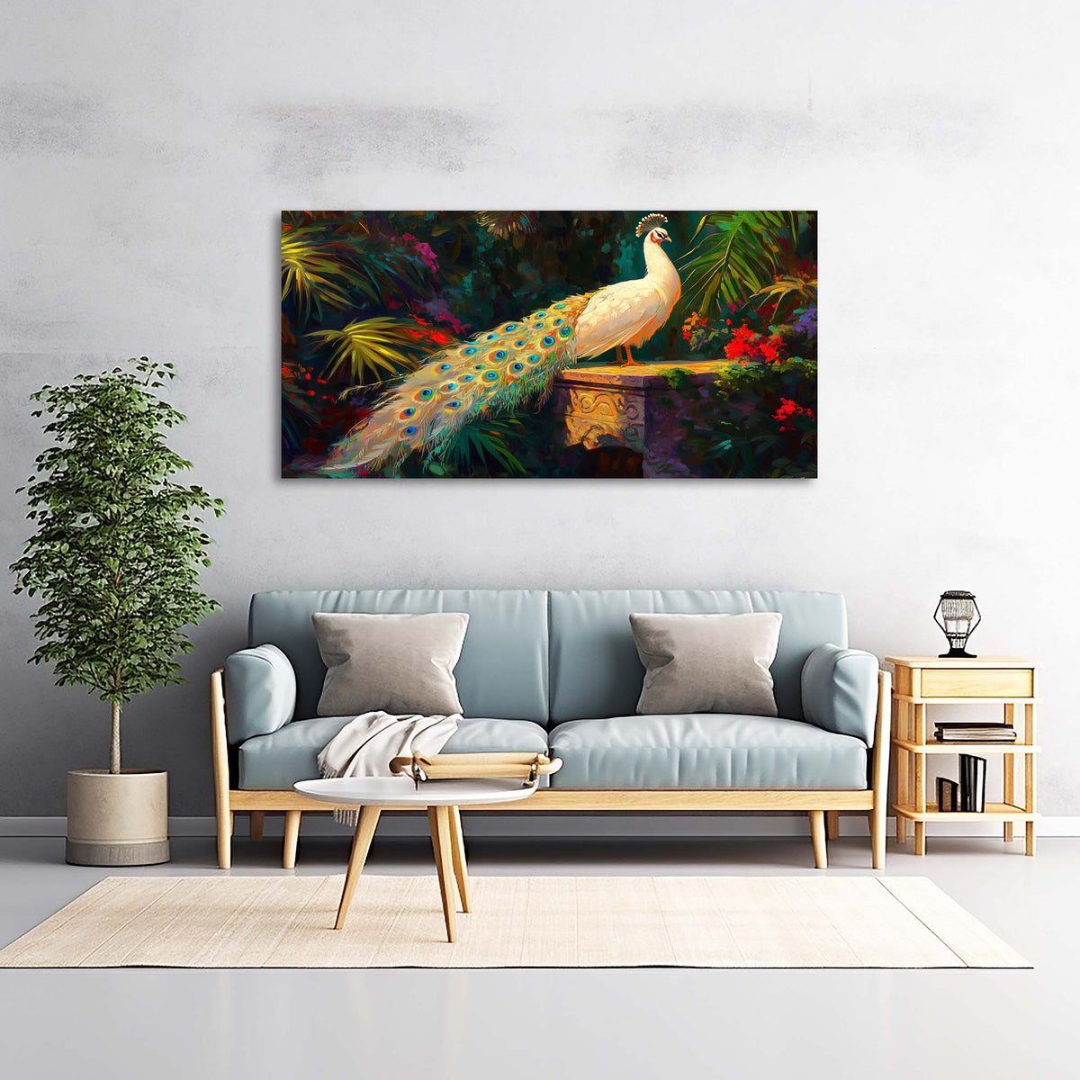 Green Tropical Floral Wall Art for Living Room Canvas Painting Prints Artwork Family Bedroom Office Decor