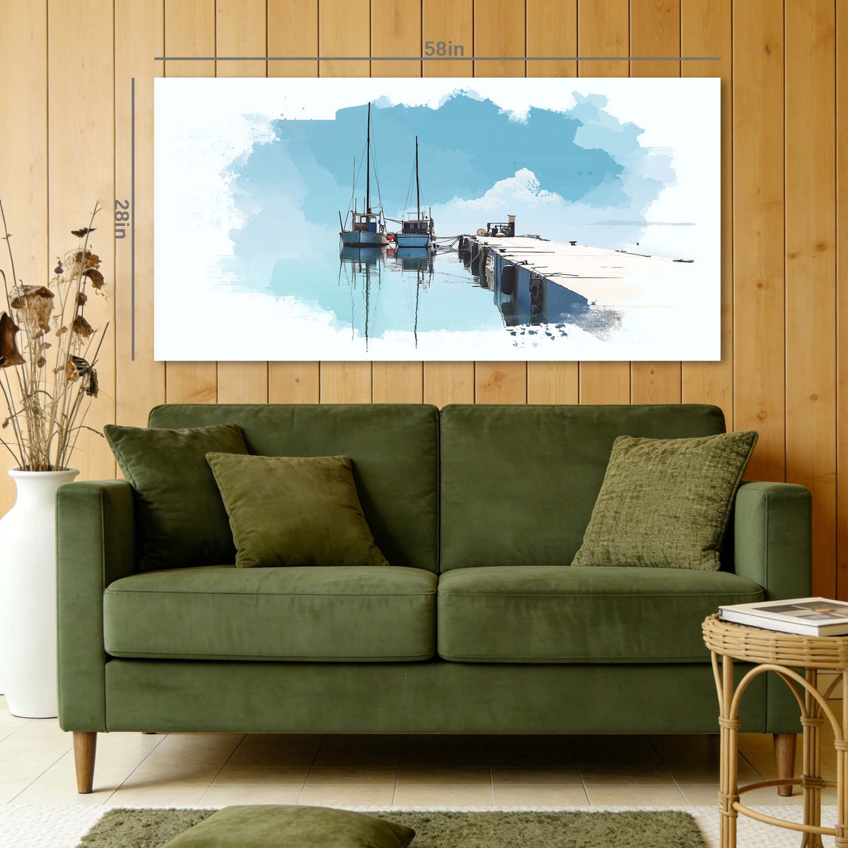 Blue Wildlife Nature Canvas Wall Art for Living Room Prints Artwork Bedroom Office Decor