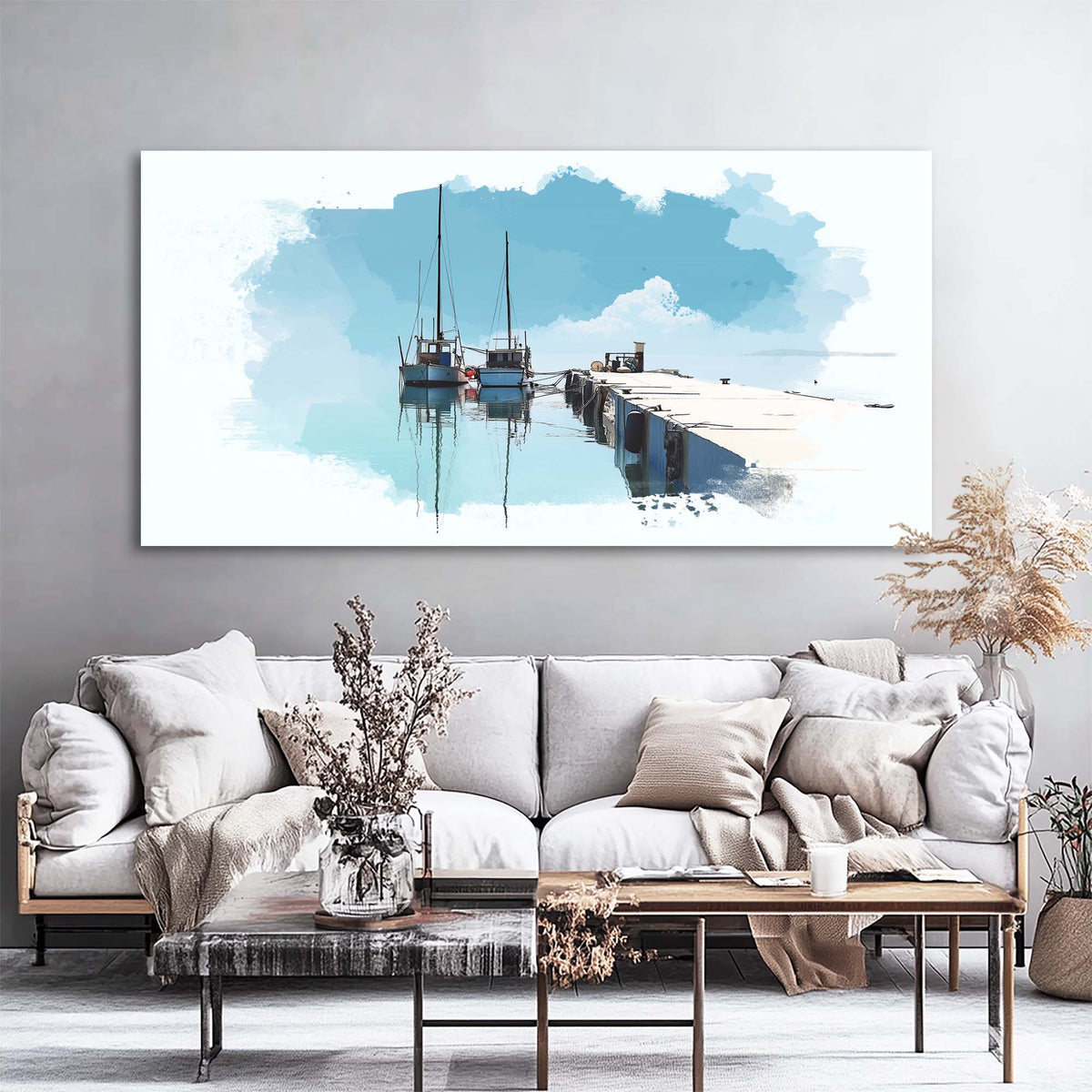 Blue Wildlife Nature Canvas Wall Art for Living Room Prints Artwork Bedroom Office Decor