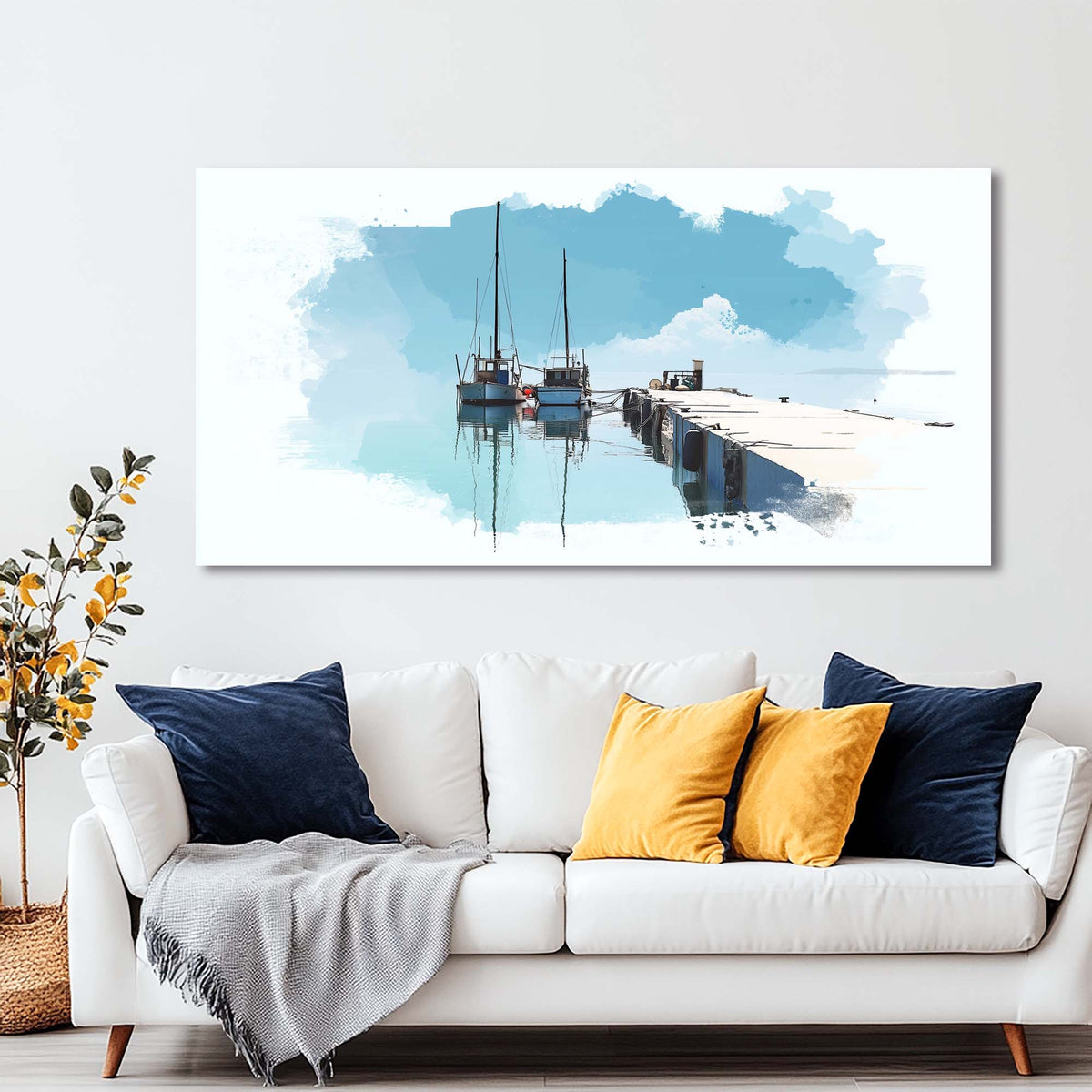 Blue Wildlife Nature Canvas Wall Art for Living Room Prints Artwork Bedroom Office Decor