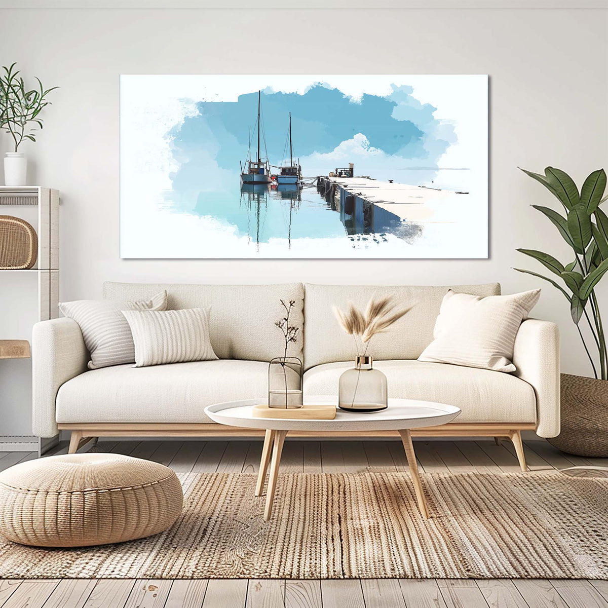 Blue Wildlife Nature Canvas Wall Art for Living Room Prints Artwork Bedroom Office Decor