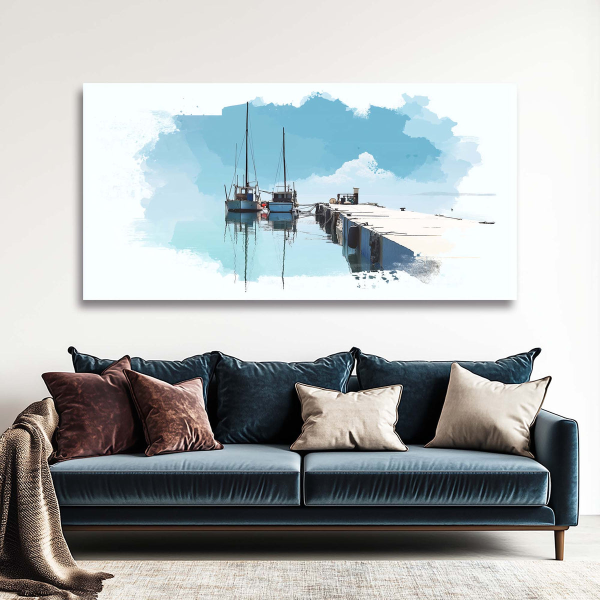 Blue Wildlife Nature Canvas Wall Art for Living Room Prints Artwork Bedroom Office Decor