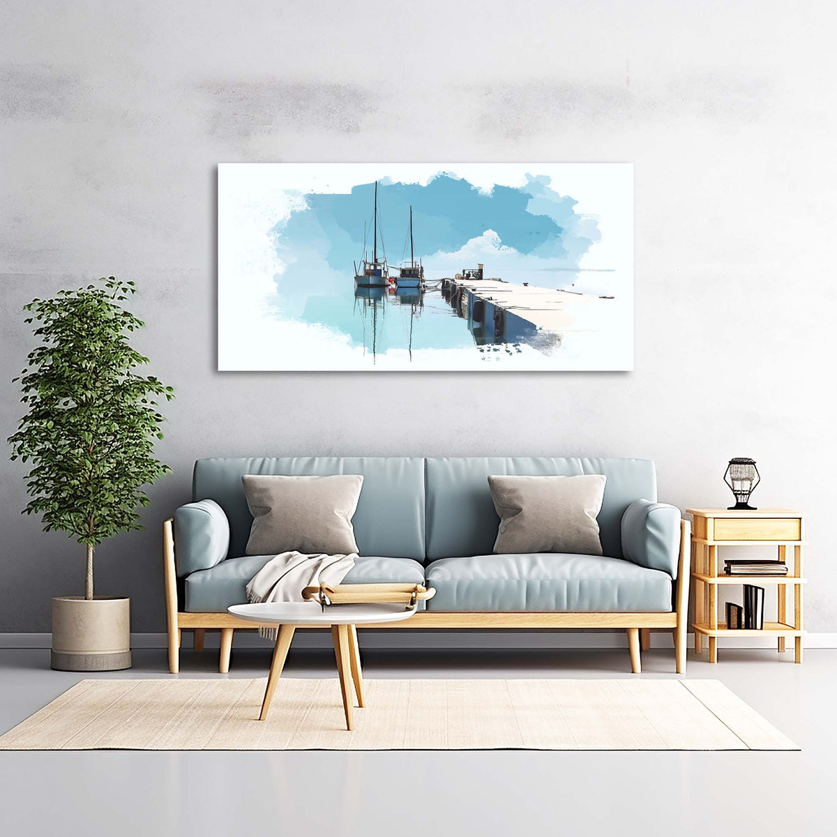 Blue Wildlife Nature Canvas Wall Art for Living Room Prints Artwork Bedroom Office Decor