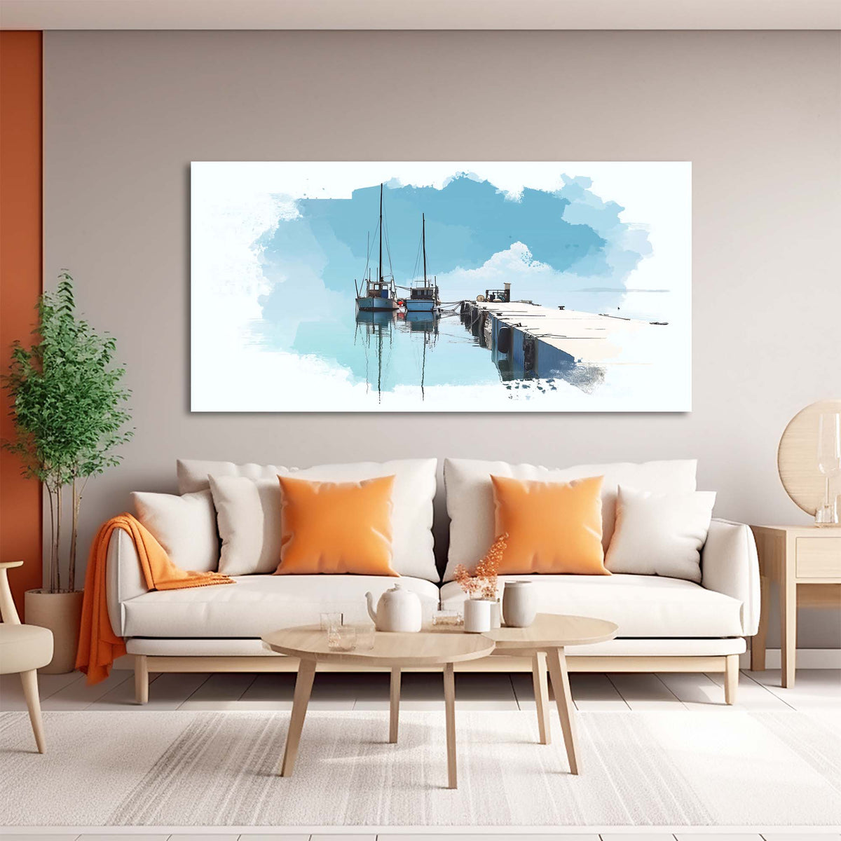 Blue Wildlife Nature Canvas Wall Art for Living Room Prints Artwork Bedroom Office Decor