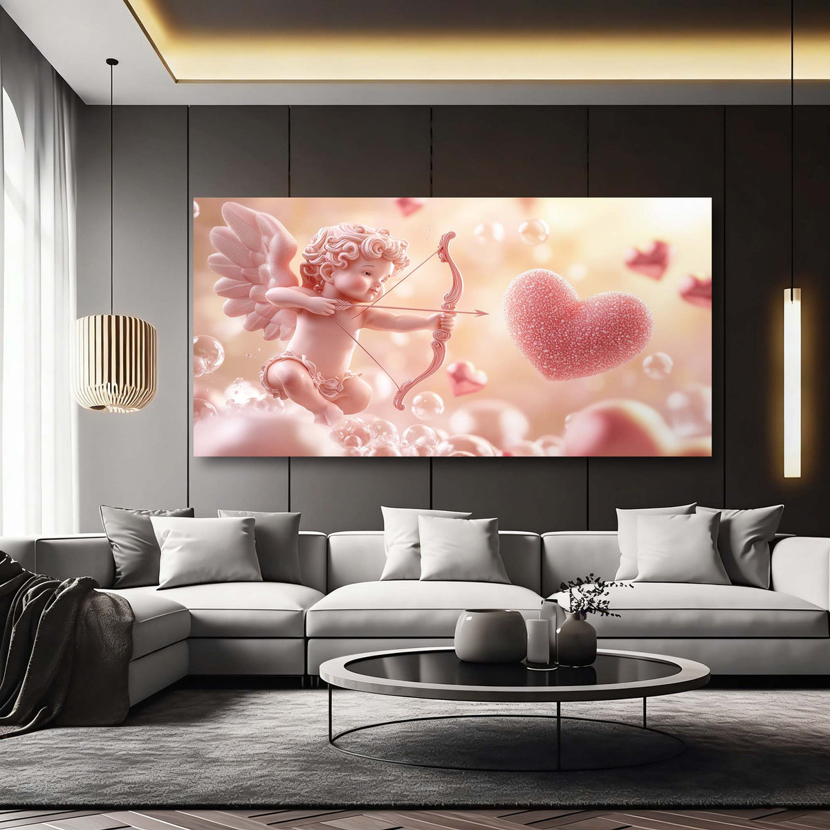 Pink Black and White Abstract Wall Art for Living Room Canvas Painting Prints Artwork Family Bedroom Office Decor